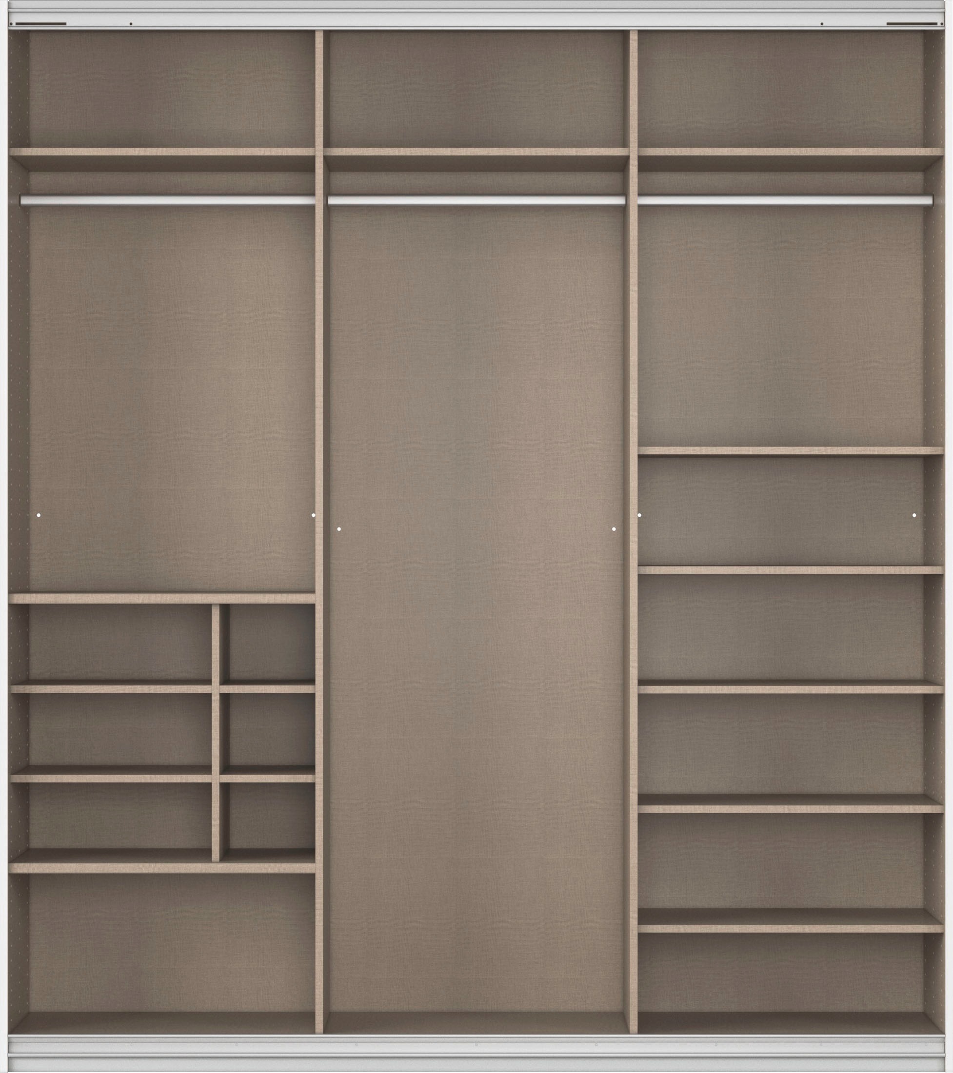 rauch Schwebetürenschrank »Kleiderschrank Schrank Garderobe Wäscheschrank TOMA«, inkl. Regaleinsatz sowie zusätzlichen Einlegeböden MADE IN GERMANY