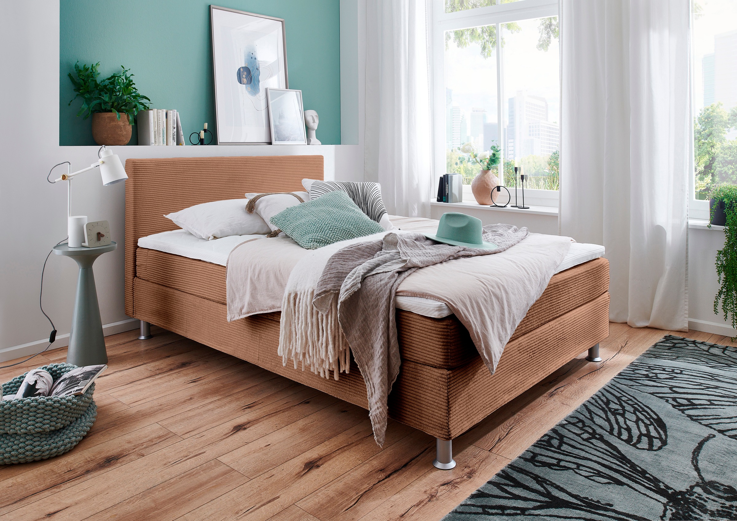 ATLANTIC home collection Boxbett »Edison«, inkl. Bonnellfederkern-Matratze und Topper
