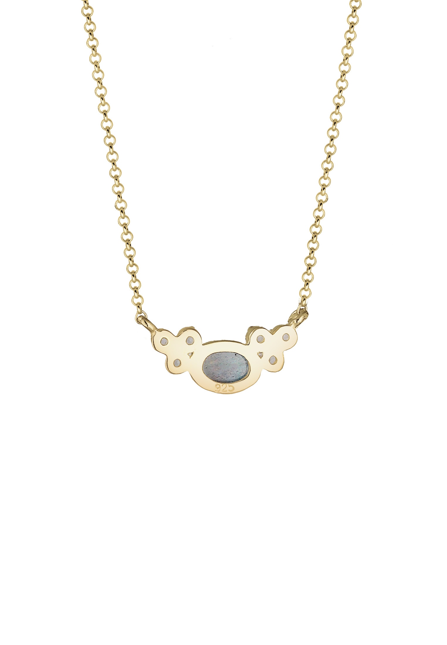 Elli Silberkette »Halskette Labradorit Edelstein 925 Sterling Silber vergoldet«