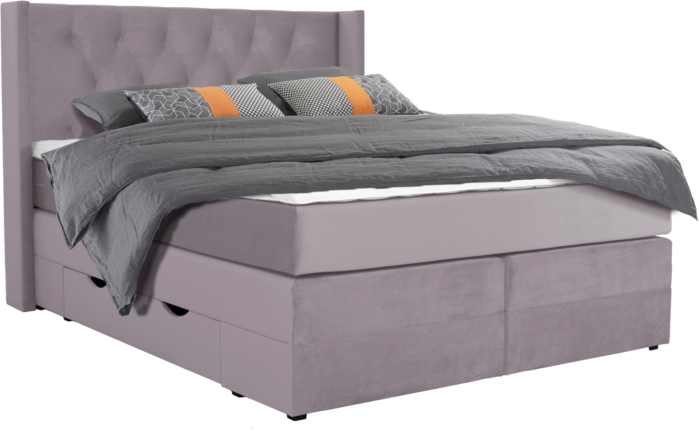 Home affaire Boxspringbett »Elegance« mit schöner Knopfheftung, in den Härtegraden H2 & H3, inkl. Schubladen