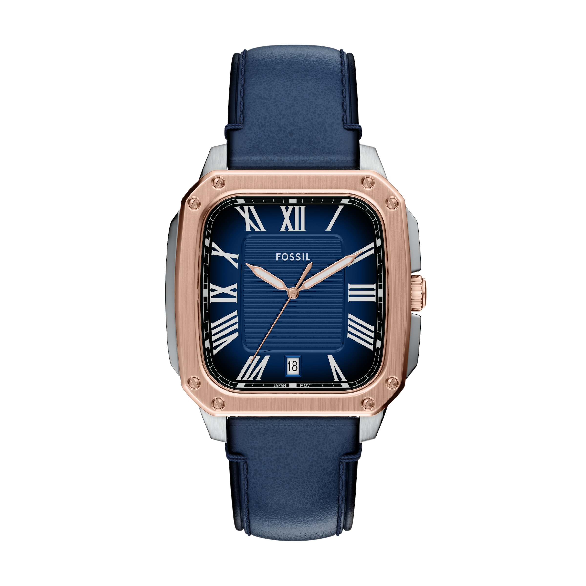 Fossil Quarzuhr »Crosby« Armbanduhr, Herrenuhr, Lederarmband, analog, Tag