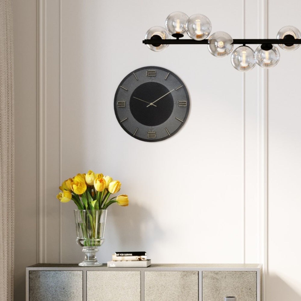 Kare Design Wanduhr »Wanduhr Leonardo Schwarz/Gold Ø49cm«