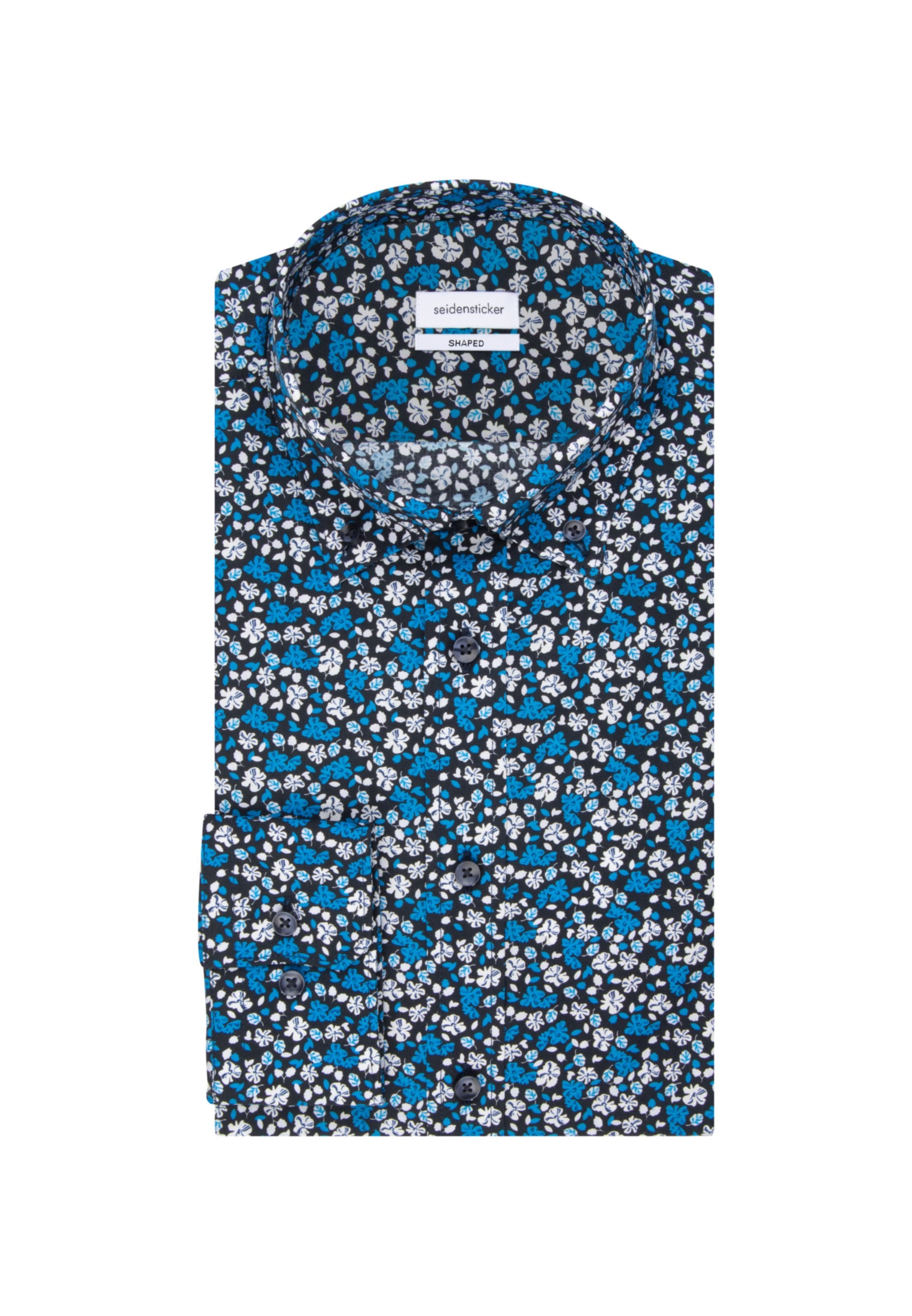 seidensticker Businesshemd »Shaped«, Shaped Langarm Button-Down-Kragen Druck