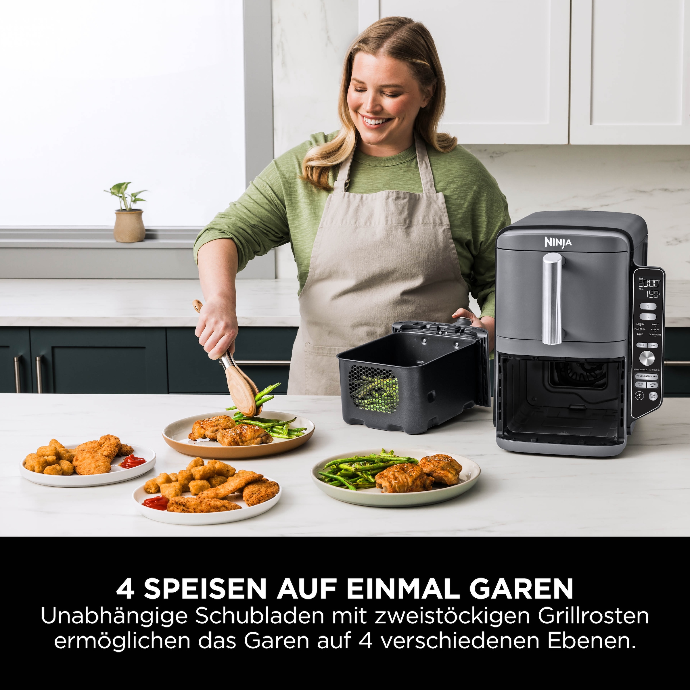 NINJA Heißluftfritteuse »SL400EU Double Stack XL«, 2470 W