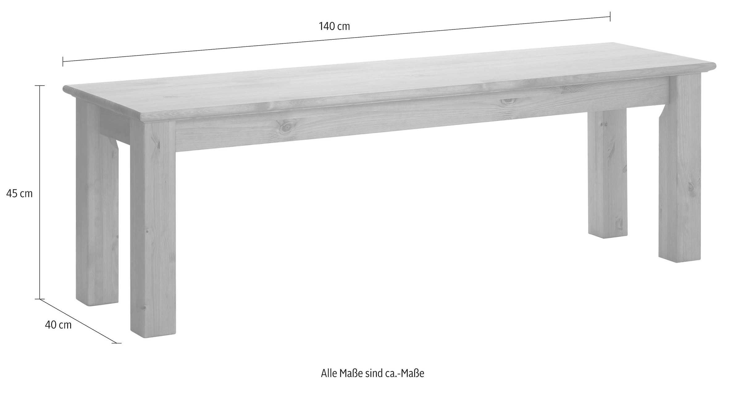 Home affaire Sitzbank, Breite 120 cm, aus massiver, FSC®-zertifizierter Kiefer