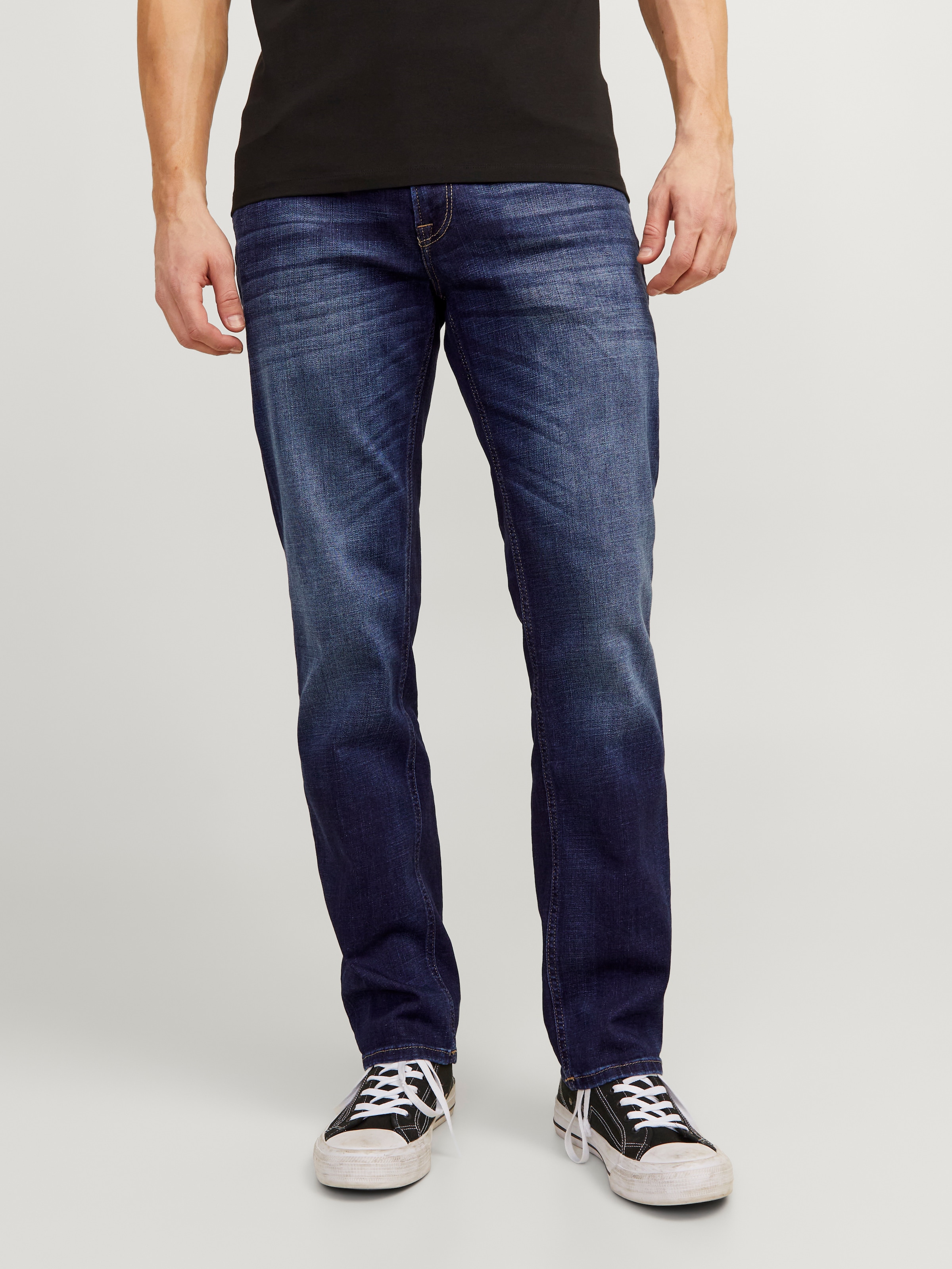 Jack & Jones Regular-fit-Jeans »JJICLARK mit Used-Look und Stretch für den Alltag« mit Abriebeffekten