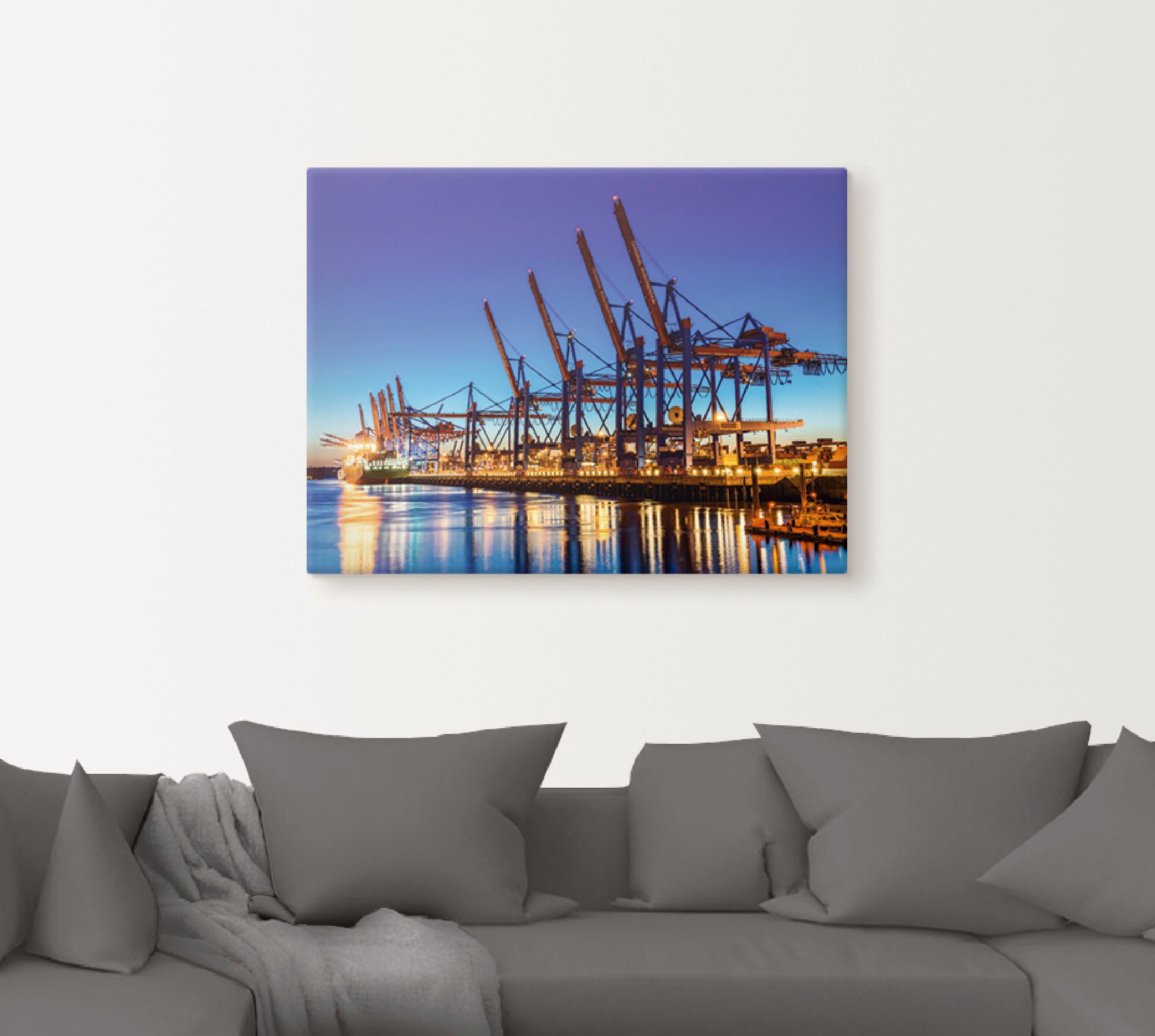 Artland Leinwandbild »Hamburg Containerhafen«, Deutschland, (1 St.), auf Keilrahmen gespannt