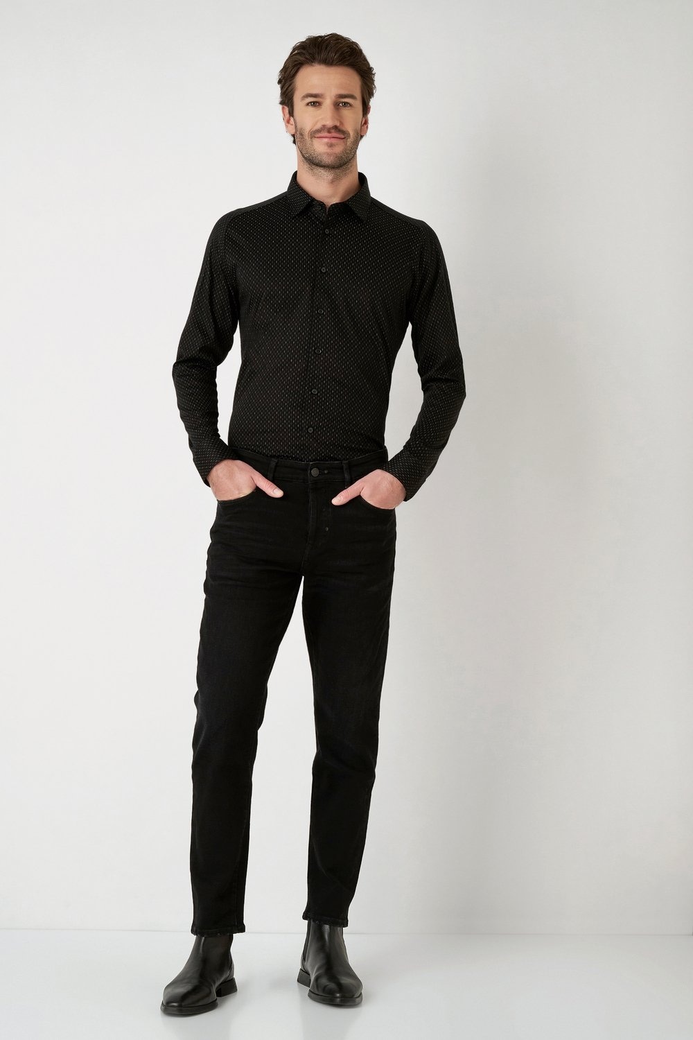 DESOTO Langarmhemd »Jerseyhemd Casual Kent«