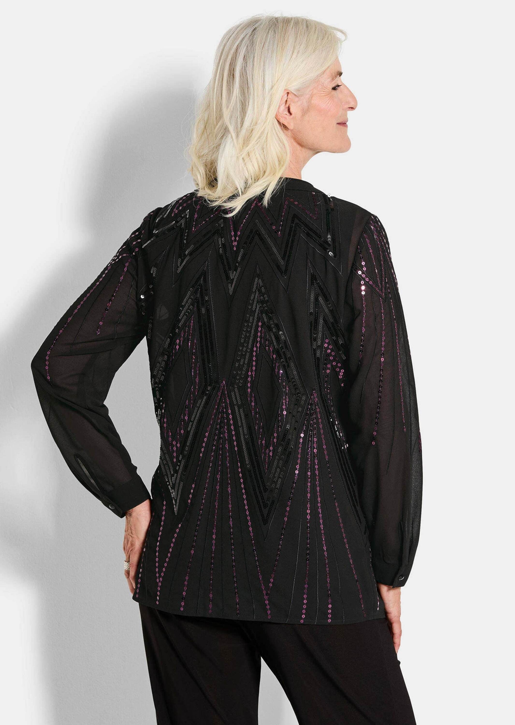 GOLDNER Chiffonbluse »Chiffon-Jäckchen mit Pailletten«