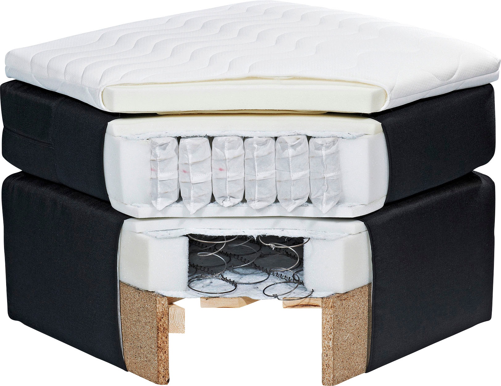 ED EXCITING DESIGN Boxspringbett »Bellevue«, inkl. Bettkasten, wahlweise mit Matratze und Topper