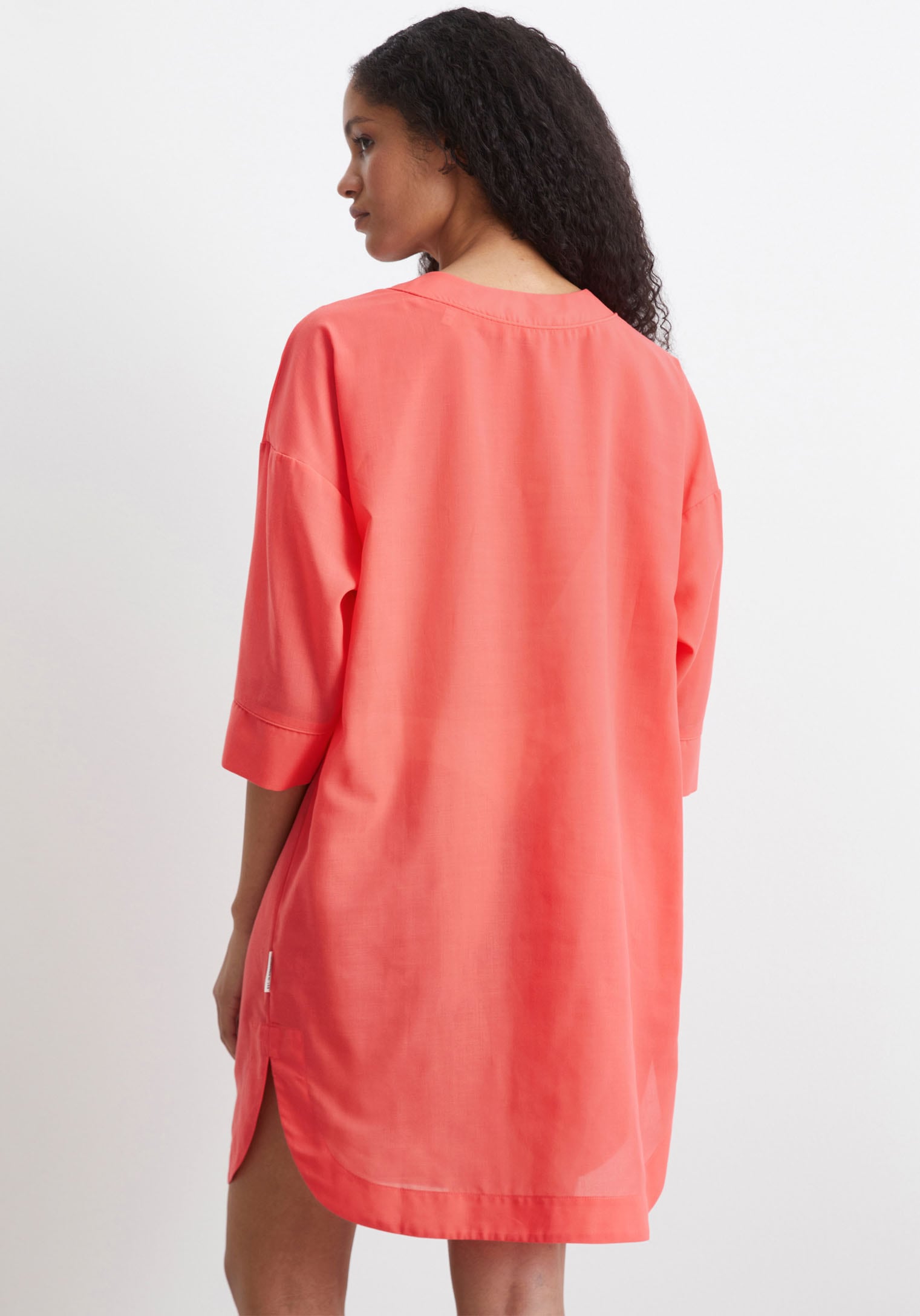 Marc O'Polo Strandkleid, leichtes Tunikakleid, seitliche Schlitze, V-Ausschnitt