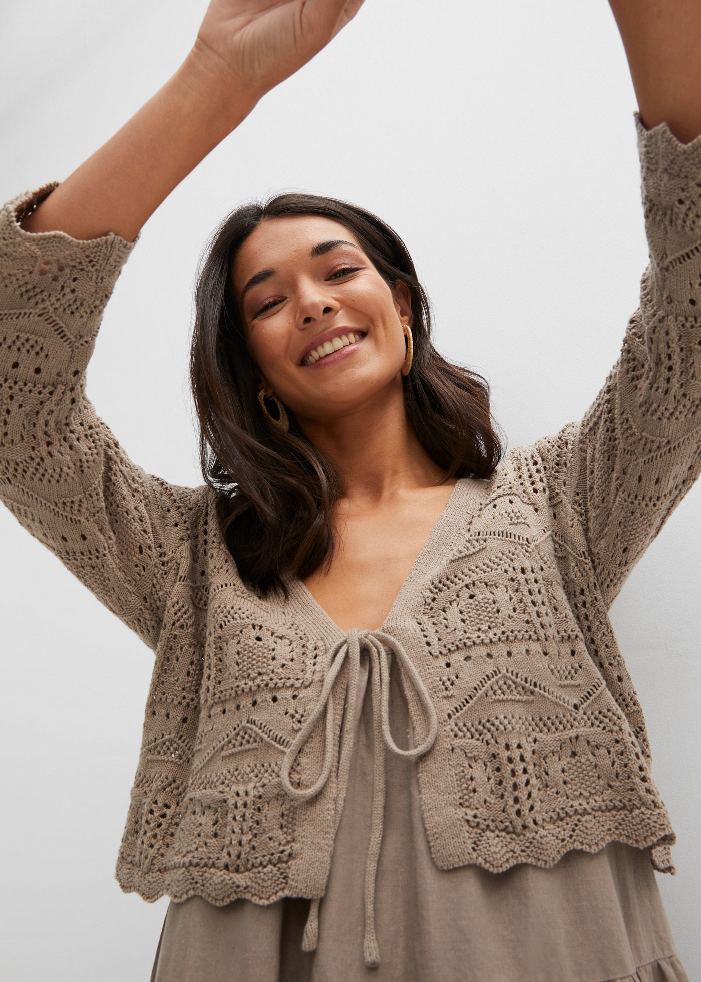 bonprix Ajourstrickjacke »Ajour-Bolero« Ajour-Bolero