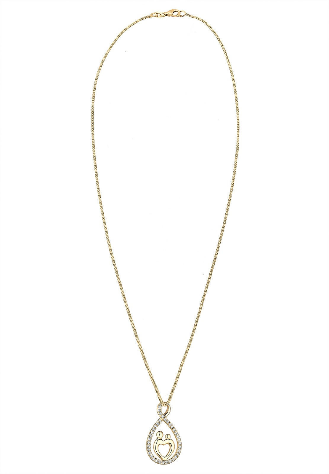 Elli Silberkette »Halskette Mutter Kind Infinity Zirkonia Weiß 925 Sterling Silber«