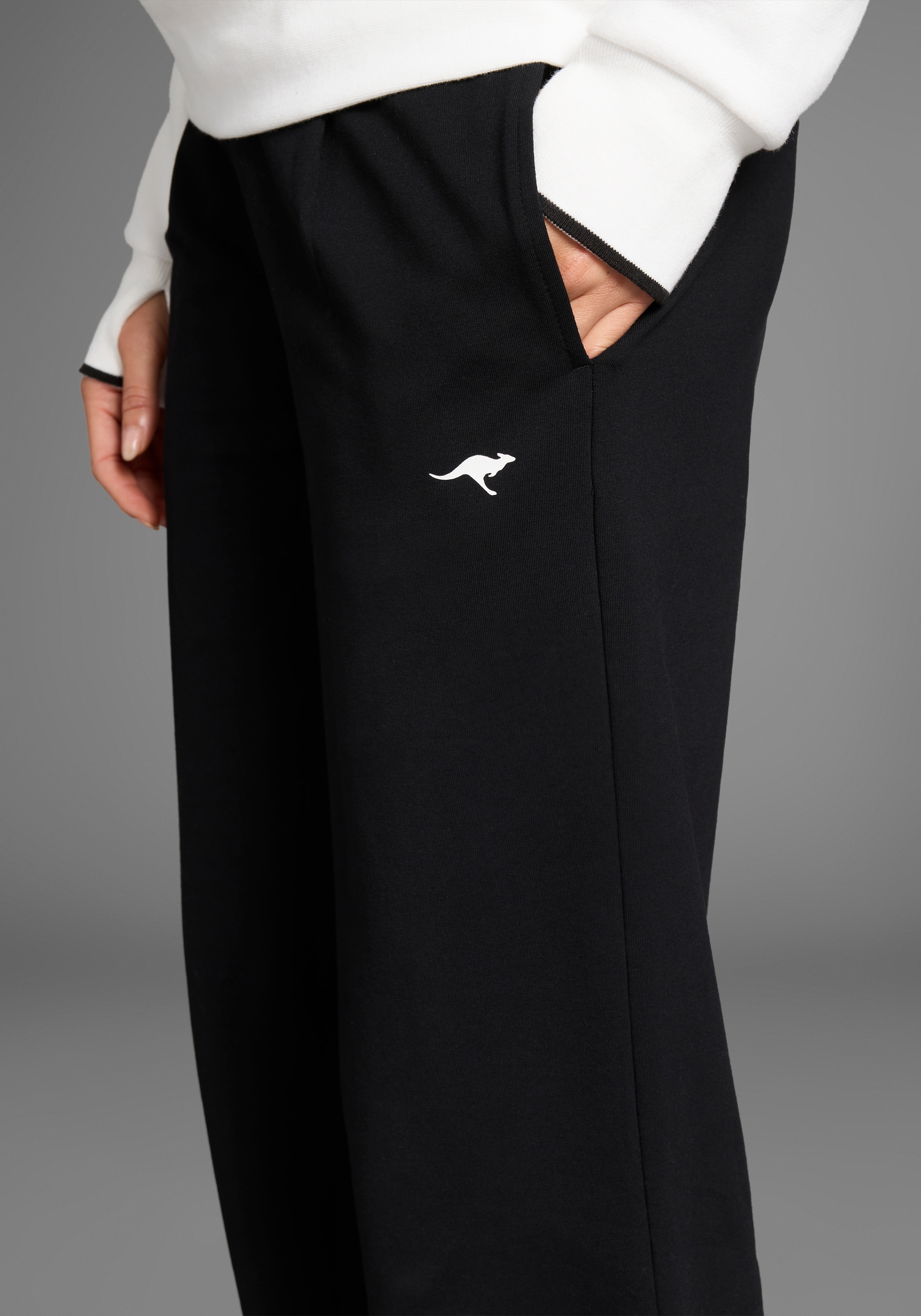 KangaROOS Jerseyhose, Wide-Leg mit Logobund