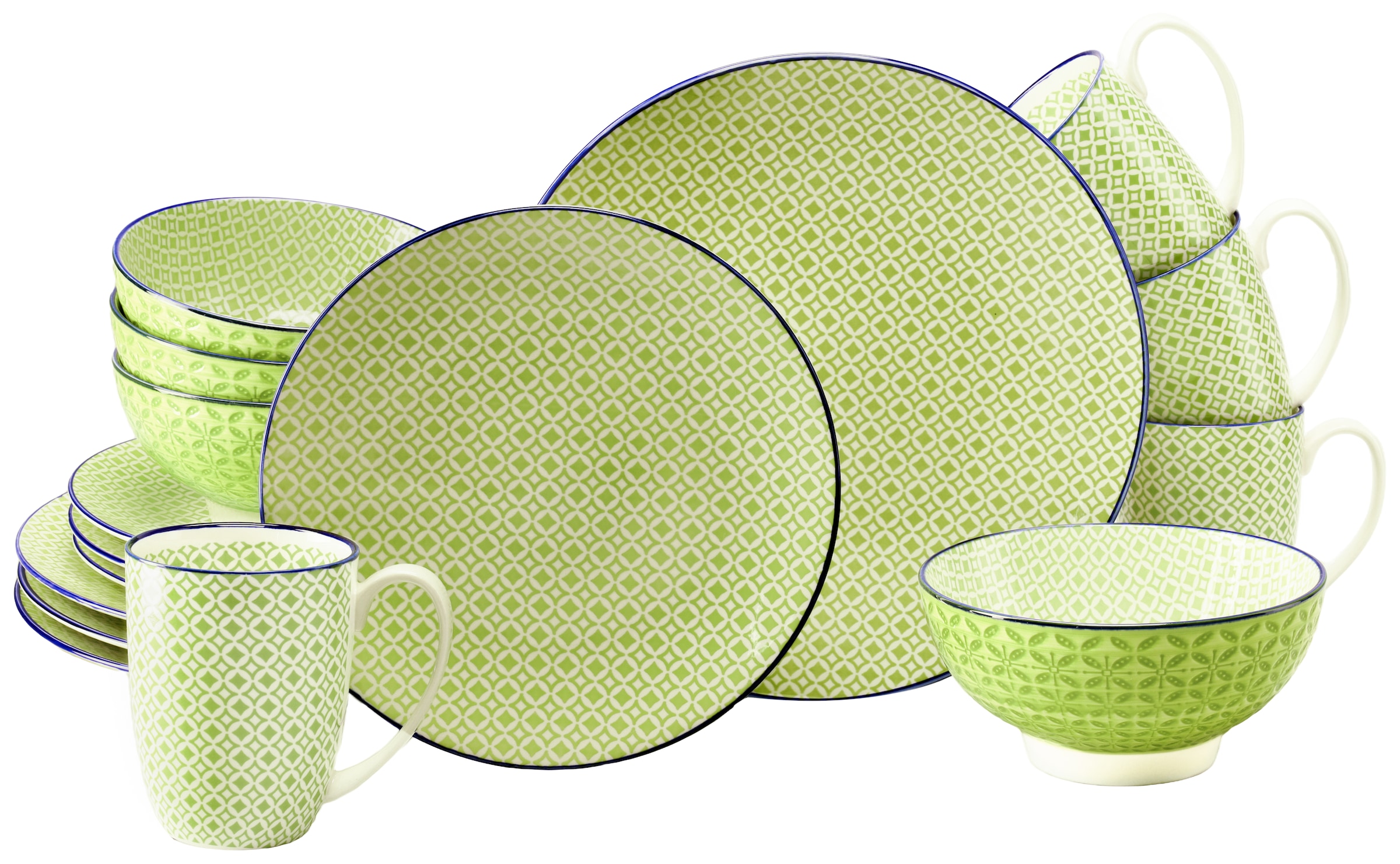 CreaTable Kombiservice »Mediterran, Service 16-tlg.« Mediterraner Flair, Traditionell keramische Motive