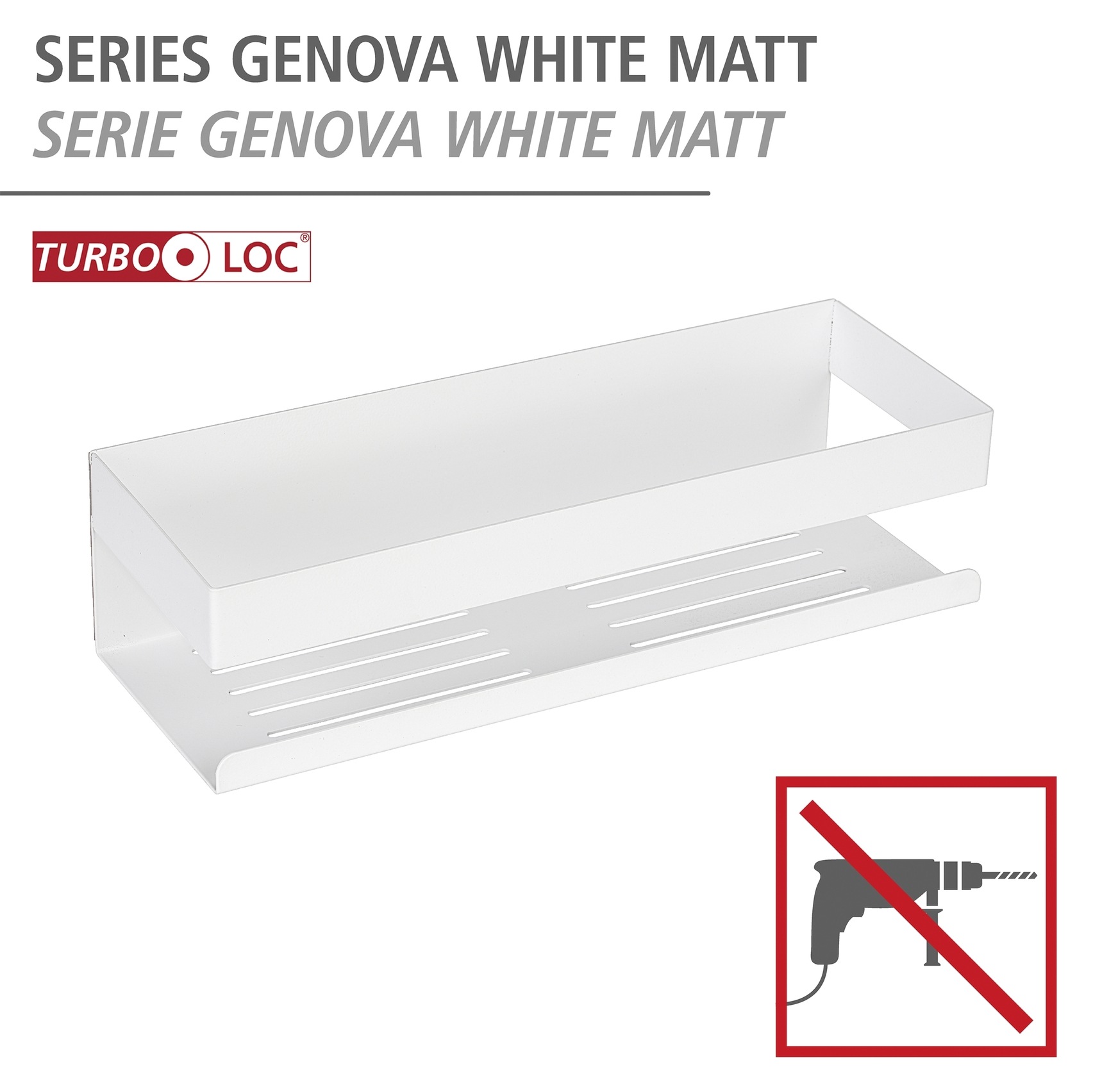 WENKO Badregal »Turbo-Loc® Genova« Wandregal aus hochwertigem Edelstahl, Befestigen ohne Bohren