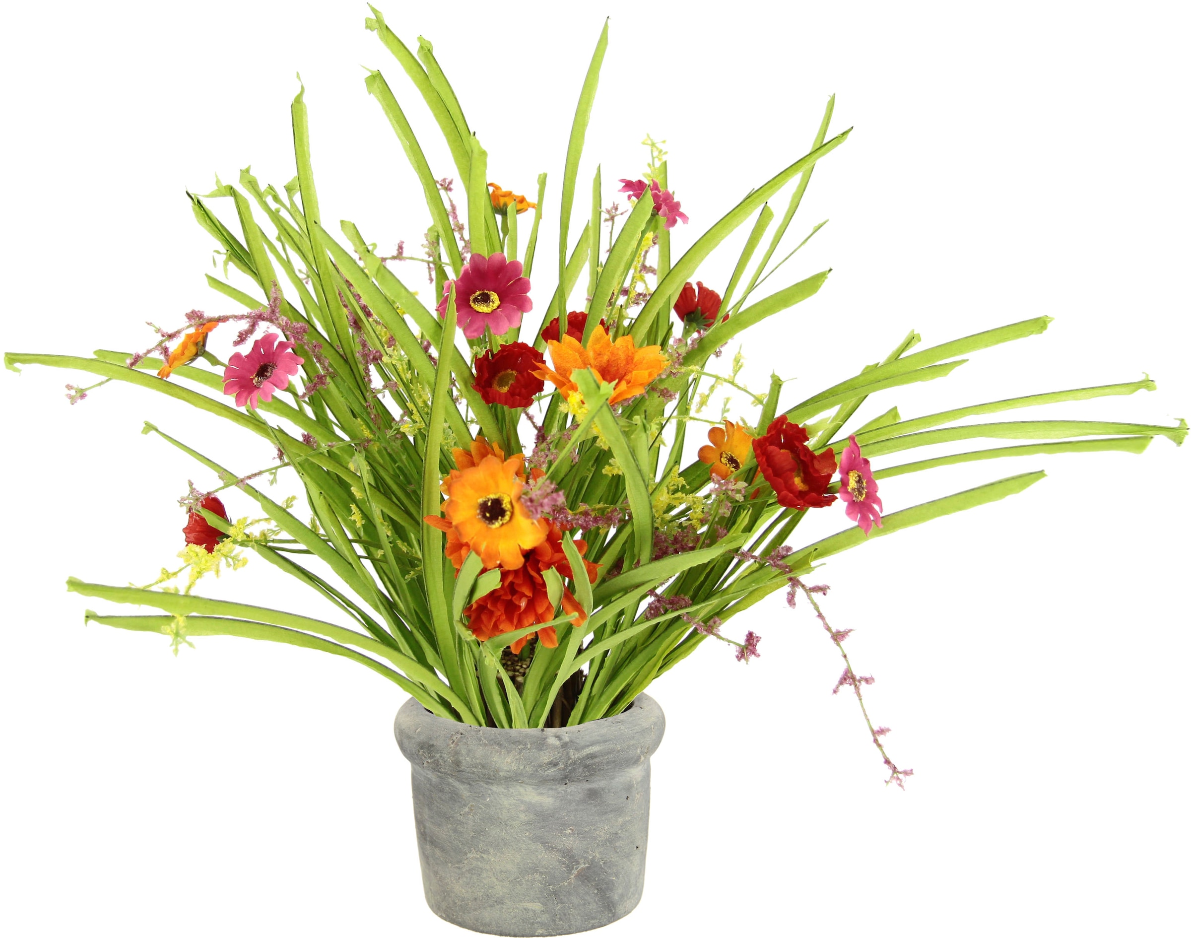 I.GE.A. Kunstblume »Blütenbusch«, Künstlicher Kunstblumen Im bestellen auf mit Grasbusch Topf Blütenbund Rechnung