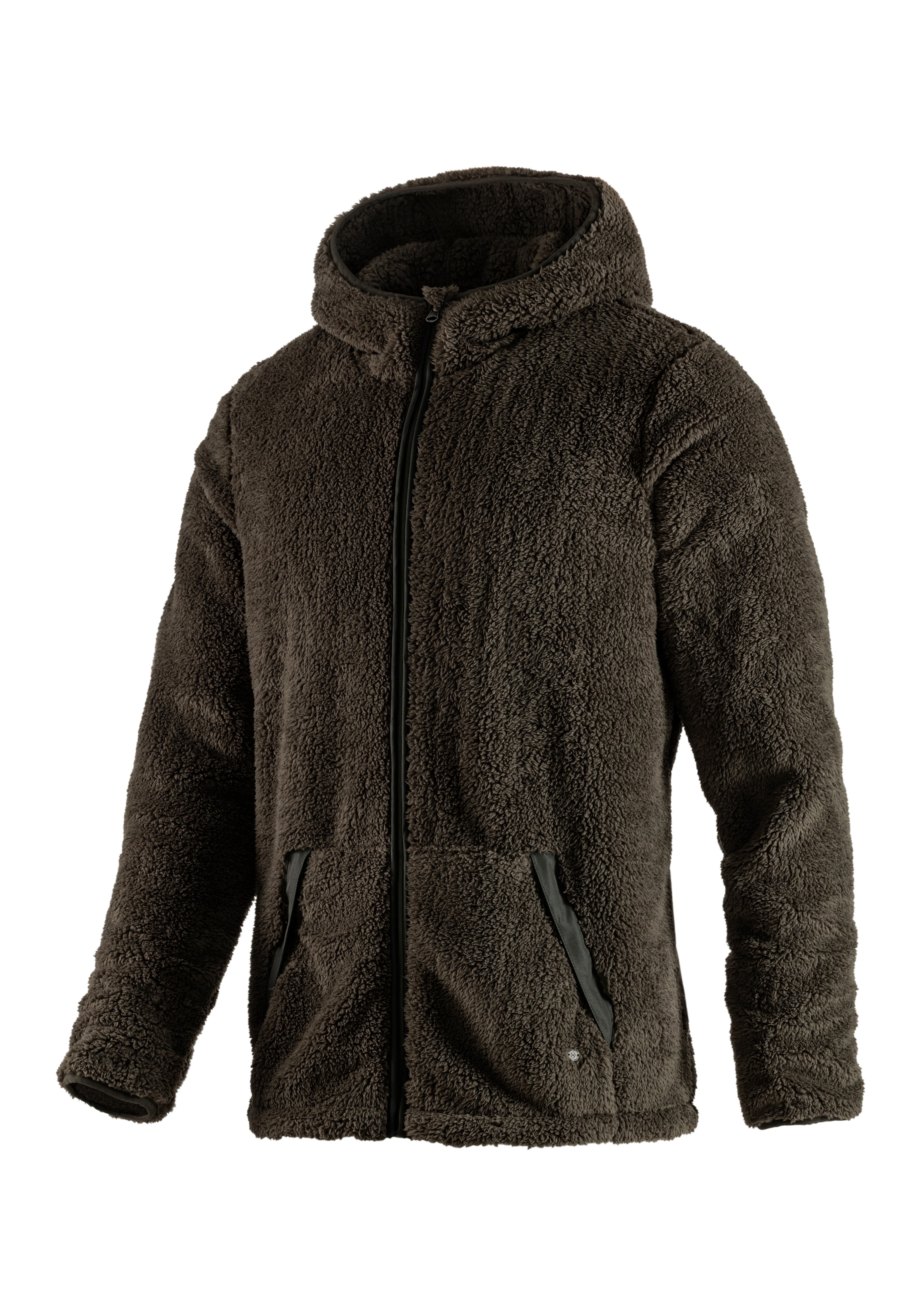 John Devin Kapuzenstrickjacke, in weichem Teddyfleece