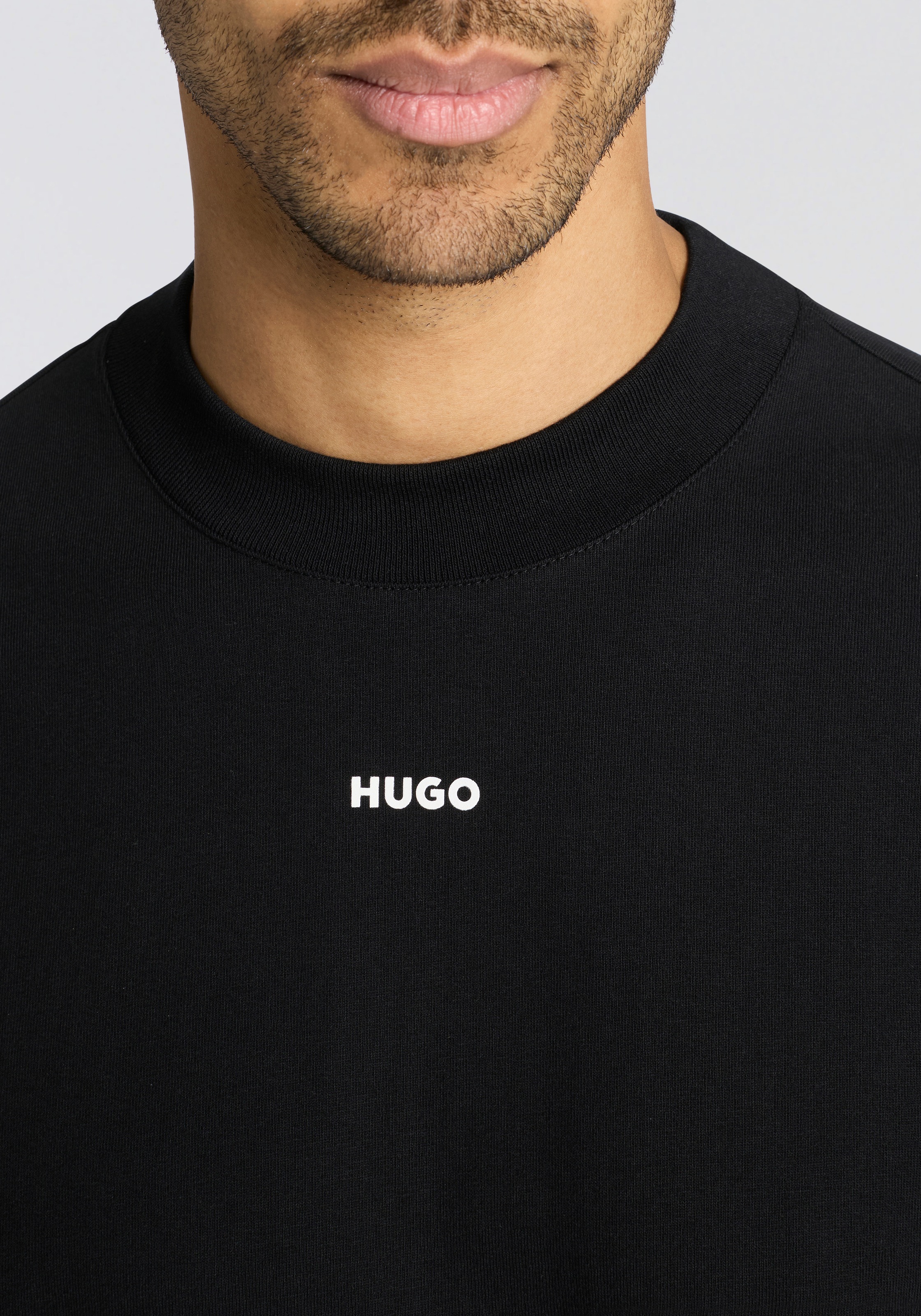 HUGO Langarmshirt »Daposo« Rundhalsausschnitt, Relaxed Fit, Ärmelbündchen