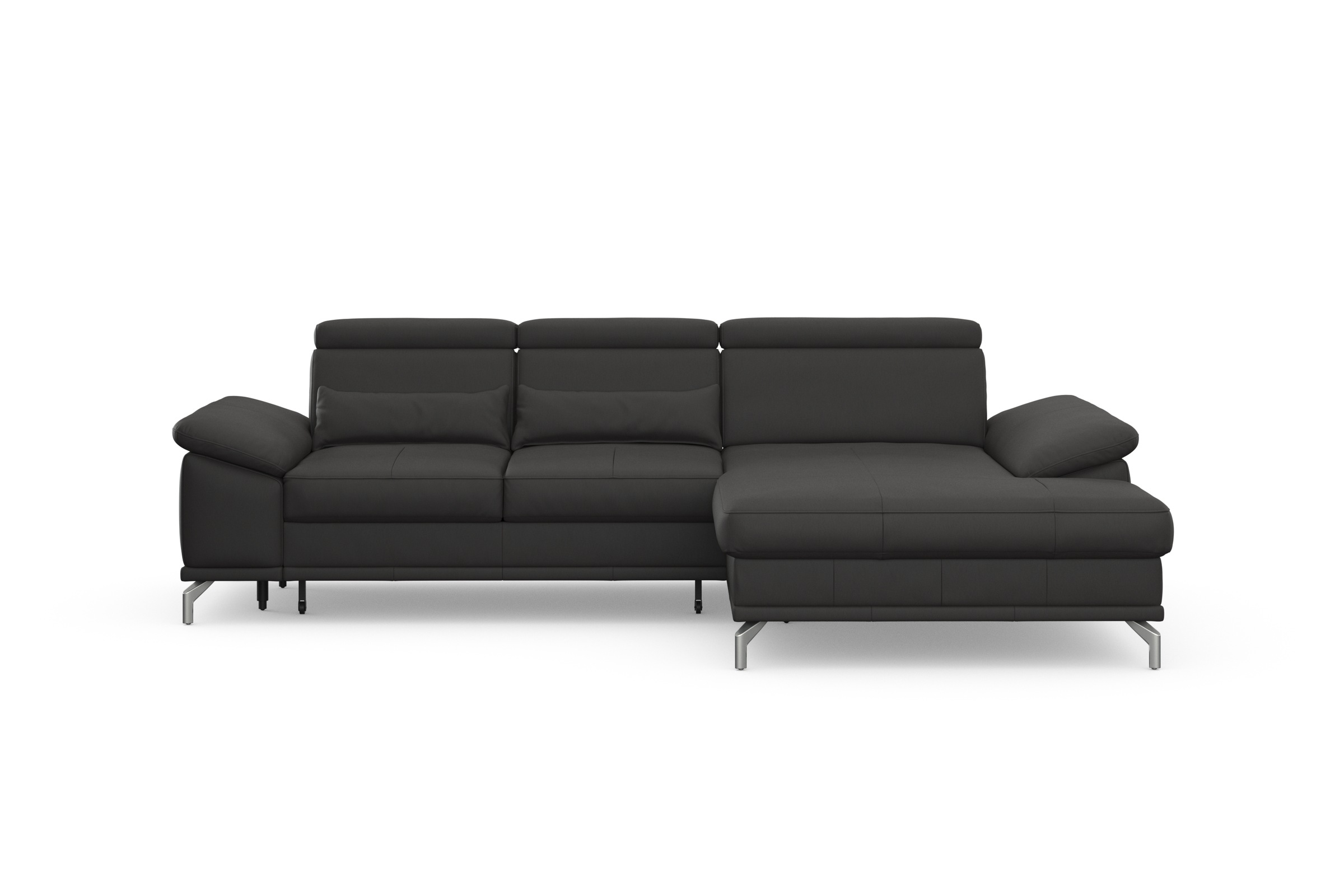 sit&more Ecksofa »Cabrio L-Form, mit Sitztiefenverstellung, Arm- und Kopfteilverstellung«, 2 Nierenkissen, Federkern, optional Bettfunktion und Stauraum
