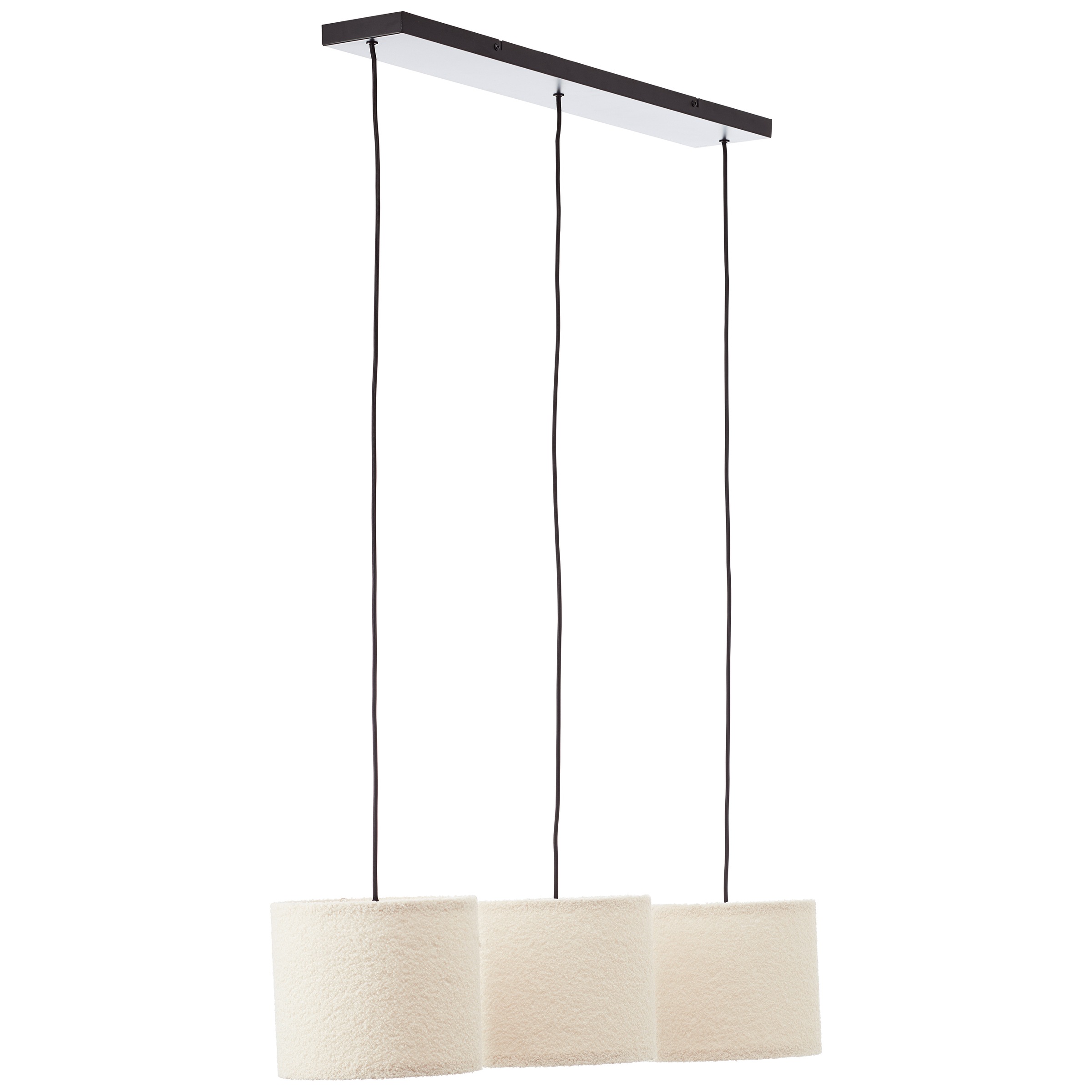 Brilliant Pendelleuchte »Teddy«, 3 flammig, Leuchtmittel E27 | ohne Leuchtmittel, flauschiger Teddystoff, 150 x 94 x 23 cm, E27, kürzbar, Textil, beige
