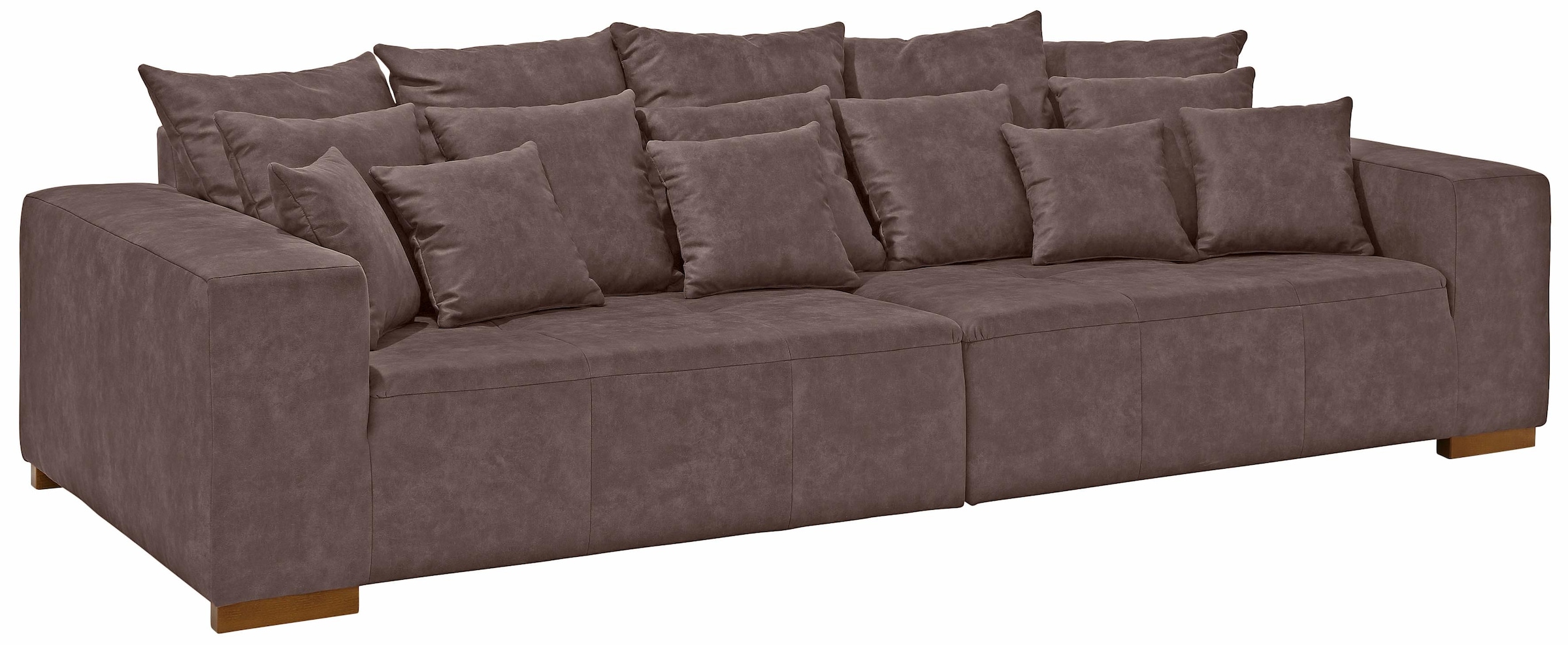 Home affaire Big-Sofa »Neapel«, mit vielen losen Kissen, in 2 Bezugsqualitäten