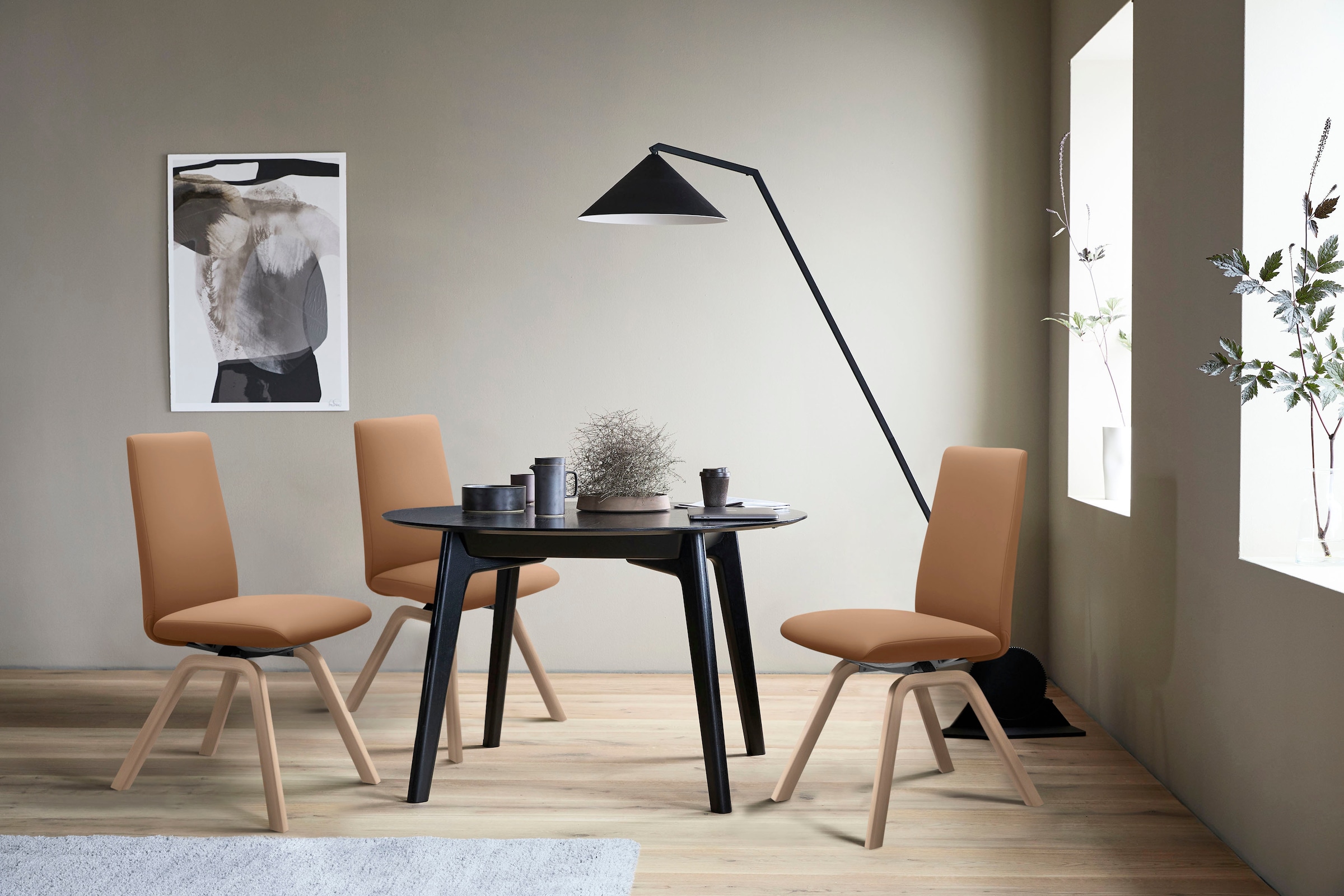 Stressless® Polsterstuhl »Laurel«, Leder PALOMA, Low Back, Größe L, mit schräggestellten Beinen in Eiche gekalkt