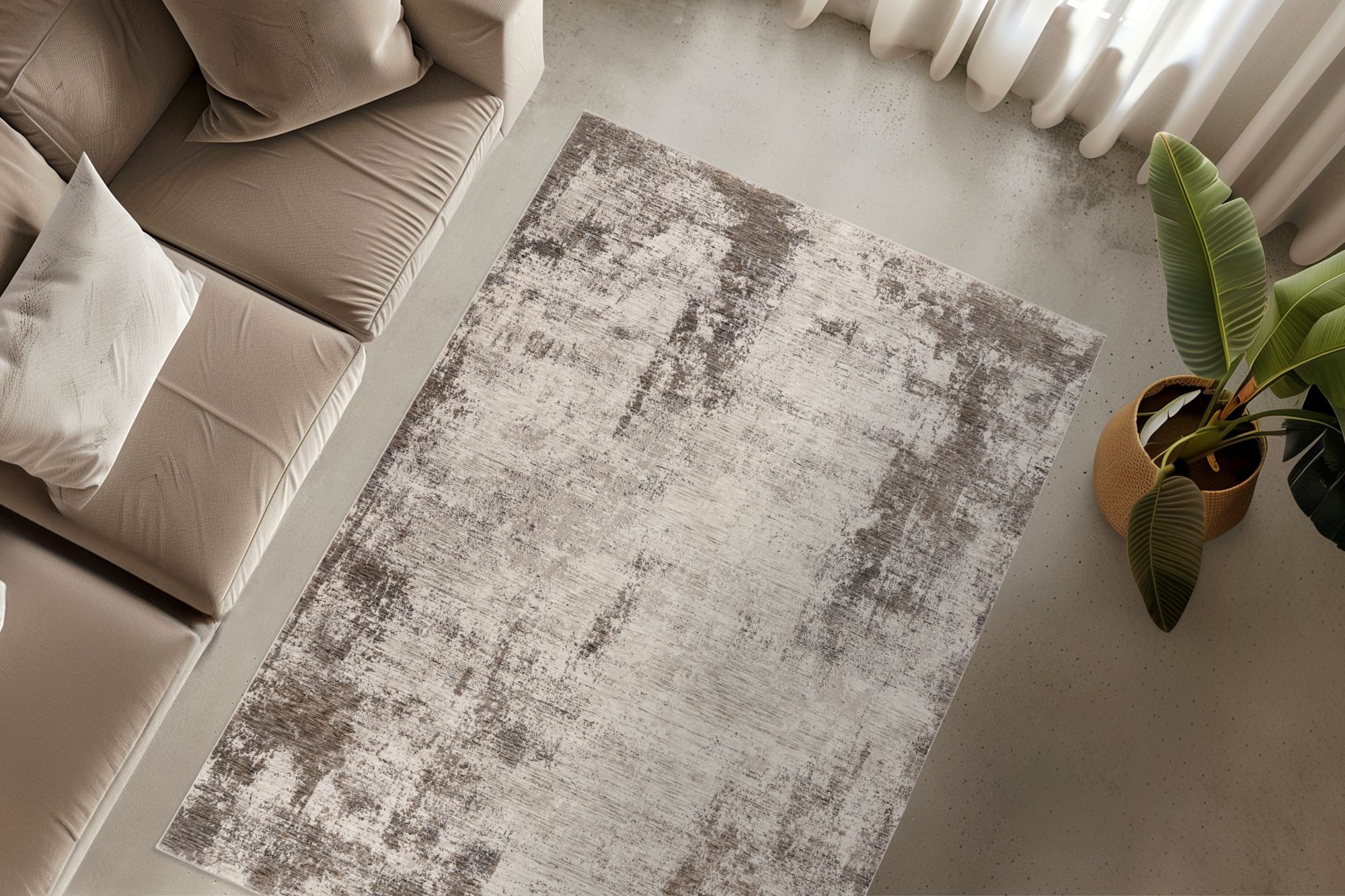 Kayoom Teppich »Amora 262« rechteckig 13 mm Höhe Kurzflor, Vintage, Hoch Tief Struktur, Wohnzimmer