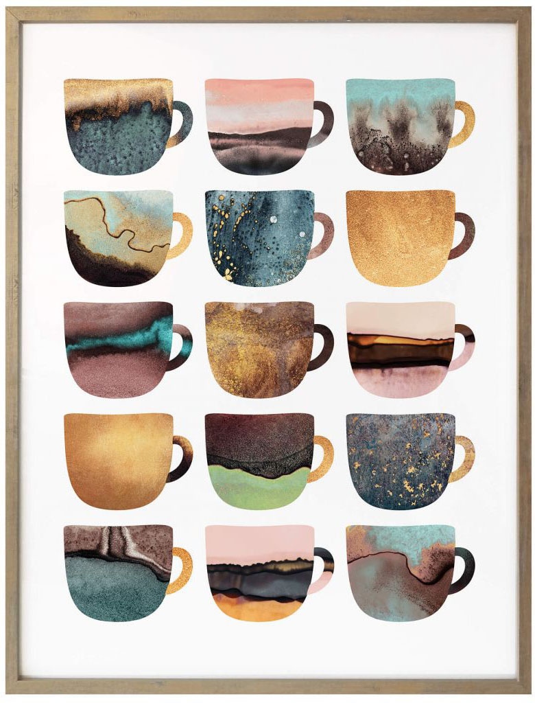 & Raten bestellen Besteck, (1 St.) auf Natur«, Geschirr Poster Wall-Art »Kaffeetassen