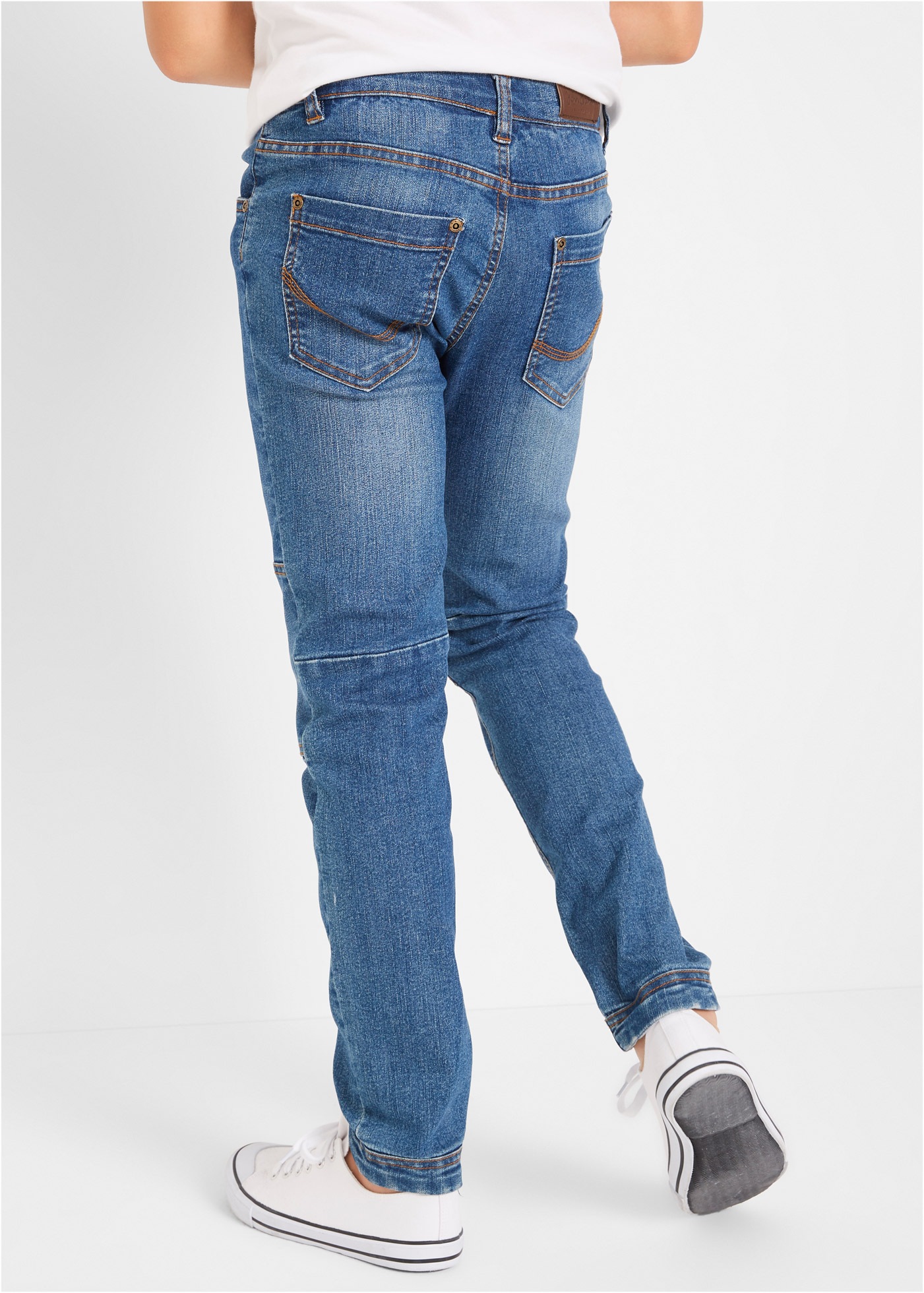 bonprix Regular-fit-Jeans robuste Verarbeitung an Kniepartie und Beinenden, 5-Pocket-Look