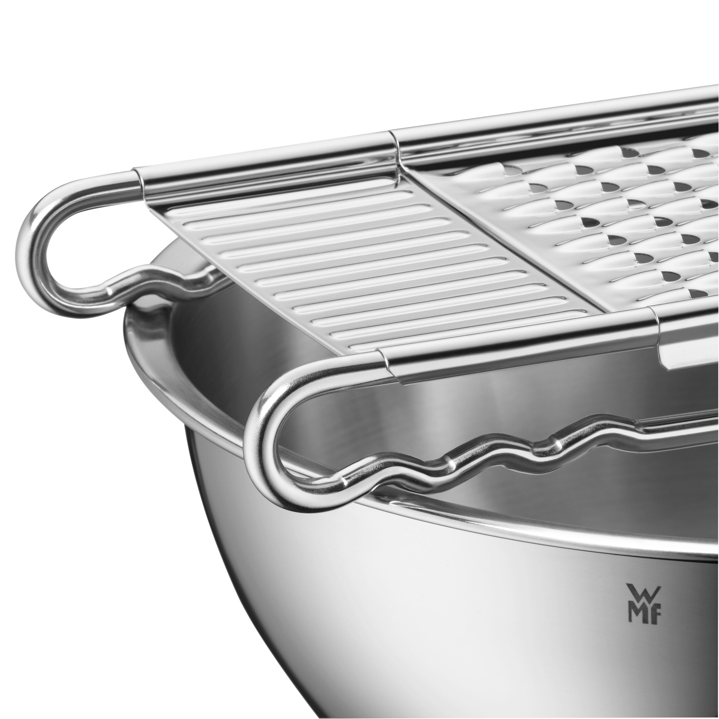 WMF Multireibe »Gourmet« 4 Einsätze, Hobeln, Raspeln, Reiben, Schneiden, Cromargan Edelstahl