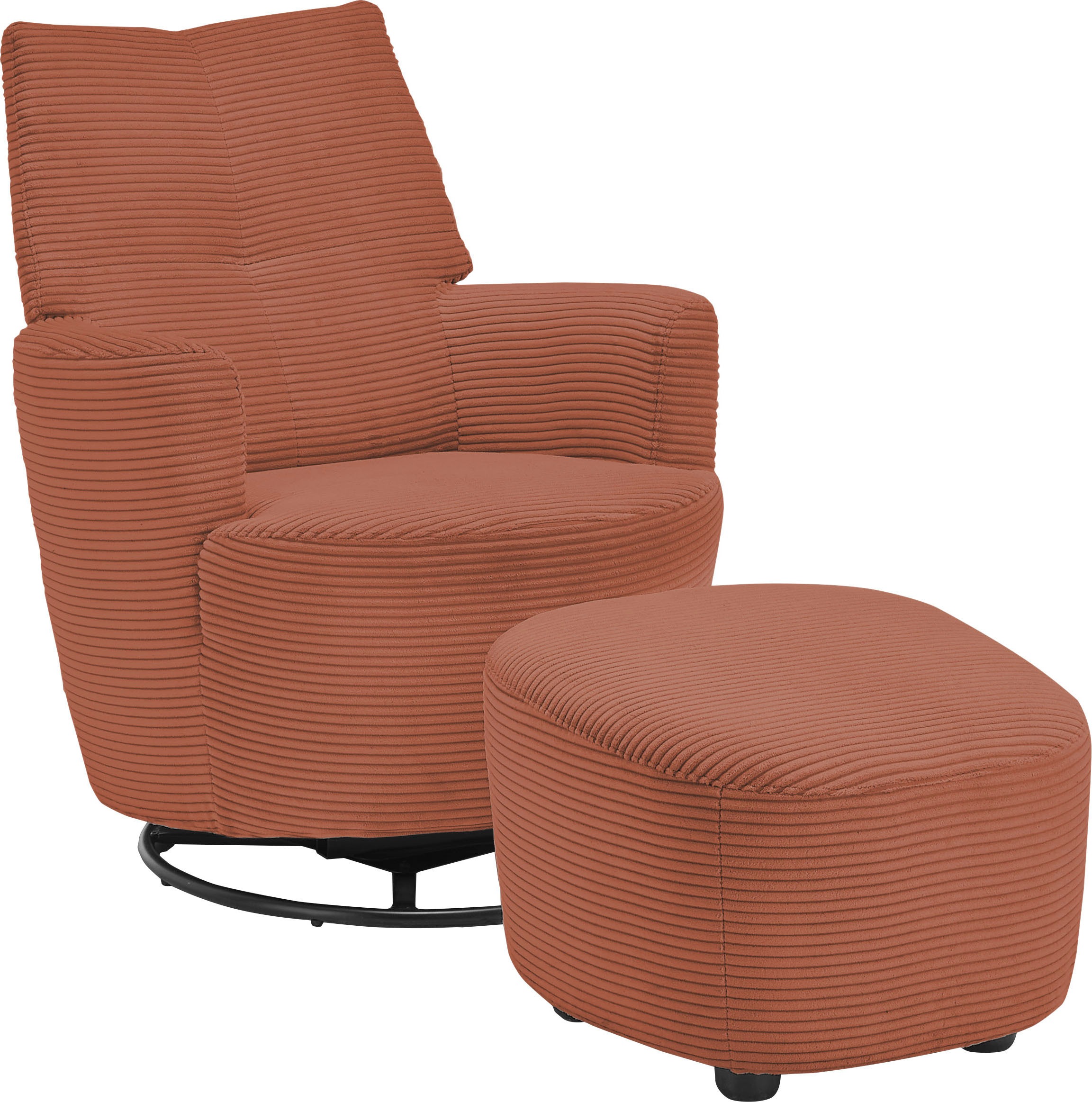 set one by Musterring Relaxsessel »SO 1450«, (Set), mit Dreh- und Wippfunktion, inklusive Hocker