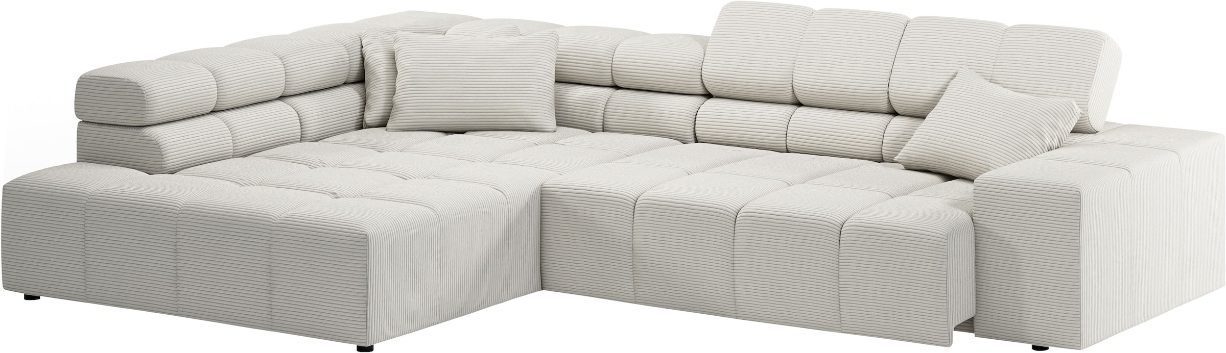 INOSIGN Ecksofa »Ancona incl. Kopfteilverstellung, Breite 319cm, L-Form«, wahlweise motorische Sitztiefenverstellung, auch in Cord + Easy Care