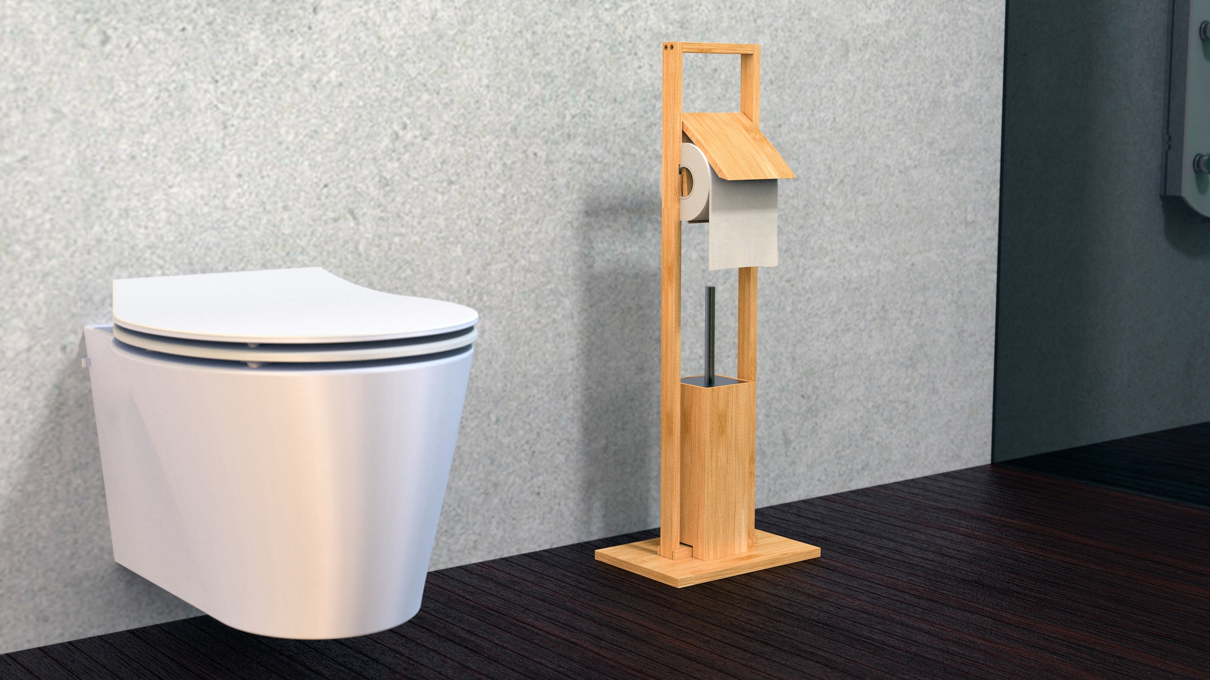WC-Garnitur XXL kaufen WC aus online Toilettenbürste | 3 mit Jahren »Bambus«, Eisl Papier mit Halterung, Holz, Bambus, Standgarnitur Garantie