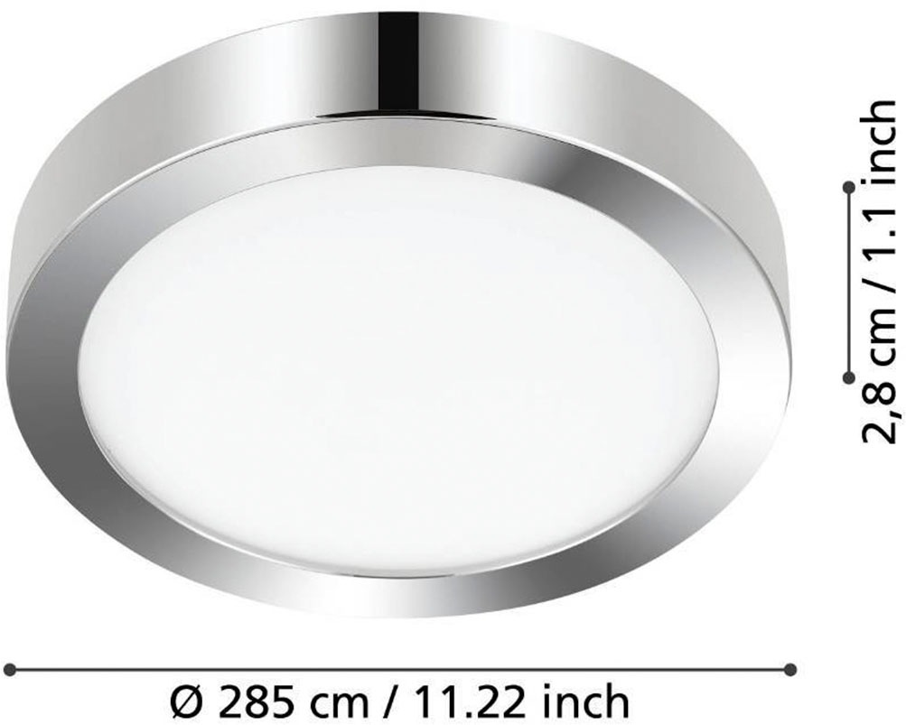 EGLO Deckenleuchte »FUEVA 5 Deckenlampe, IP44, geringe Aufbauhöhe, 20 Watt, Rund«, Leuchtmittel LED-Modul | LED fest integriert, Aufbauleuchte, Badezimmer, Bad-Deckenlampe, modern, 28,5x2,8cm