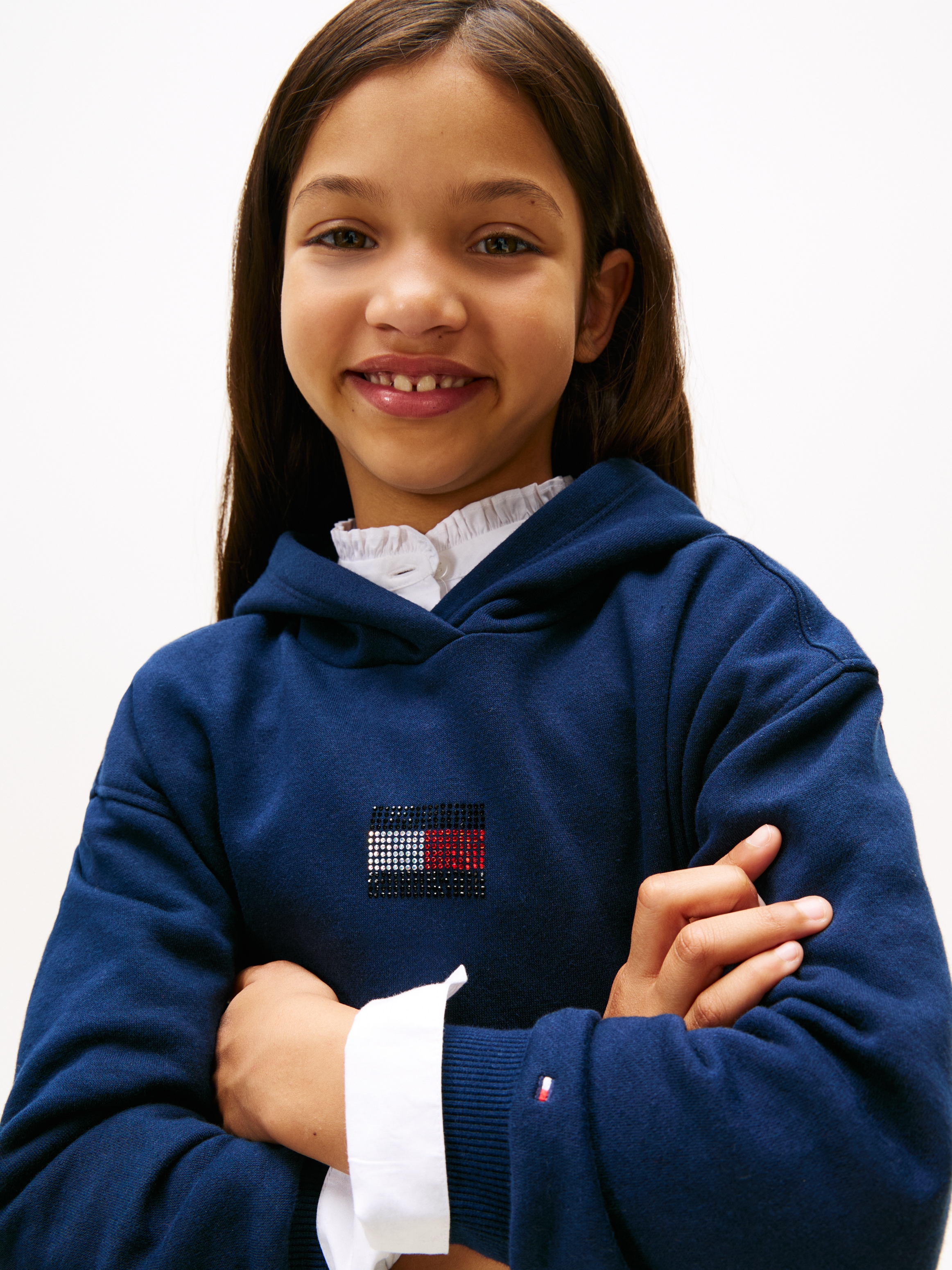 Tommy Hilfiger Kapuzensweatshirt »RHINE STONE FLAG HOODIE«, Kinder bis 16 Jahre
