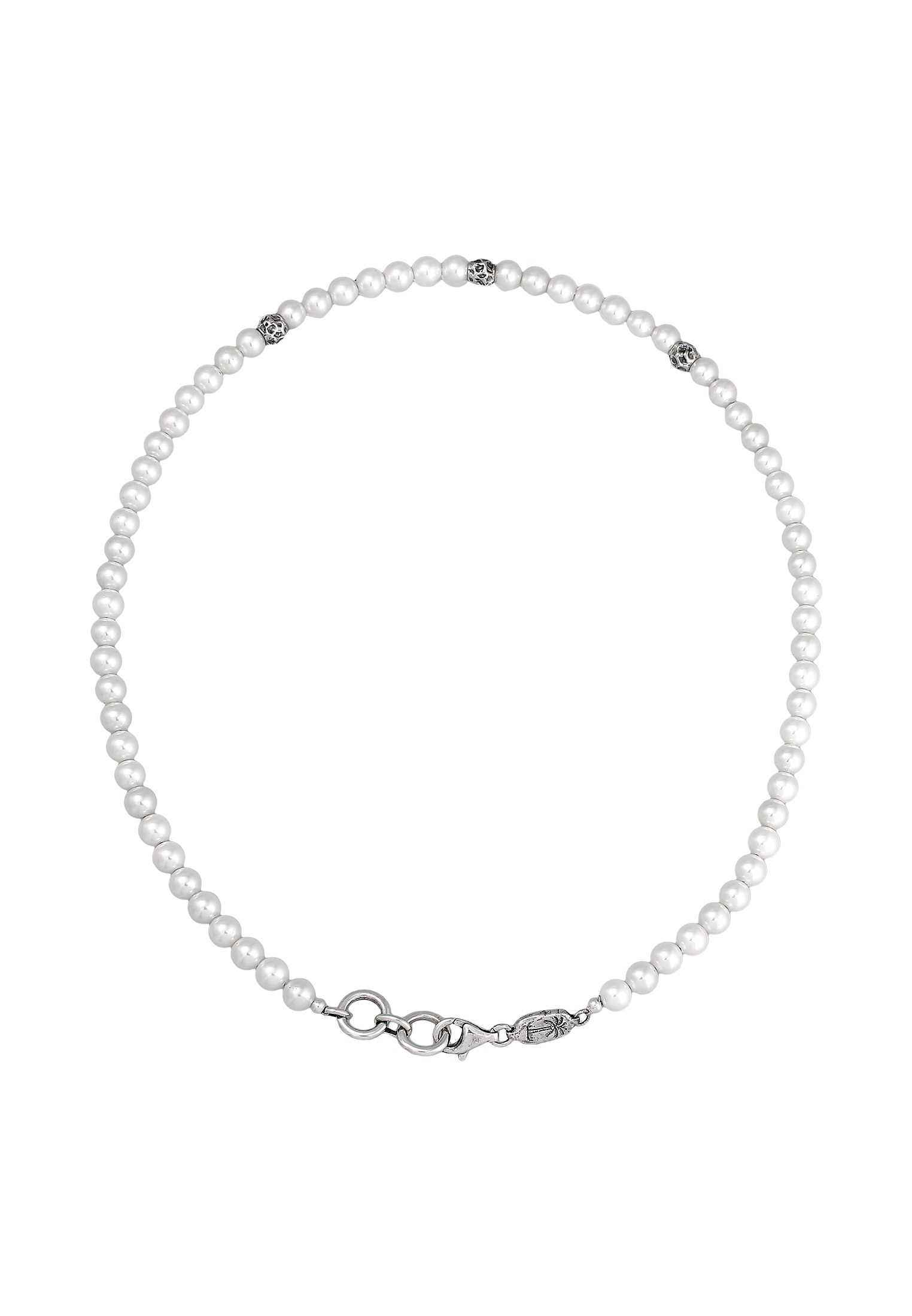 HAZE & GLORY Silberkette »Halskette Herren Perlenkette Organic Beads 925 Silber«