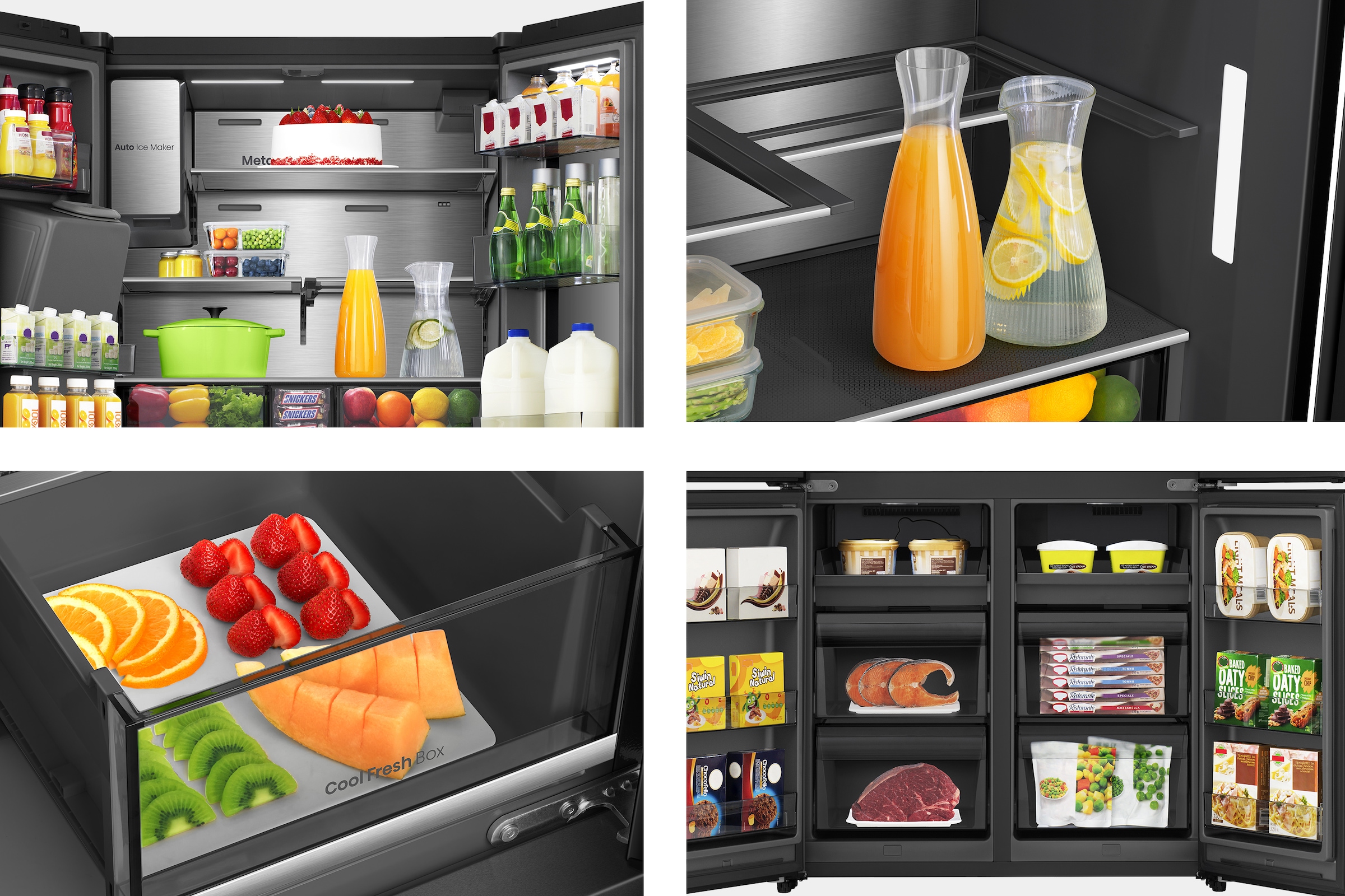 Hisense Multi Door »RQ600P7SKE« 179 cm hoch 91,4 cm breit PureViewDoor - immer sehen was im Kühlschrank ist