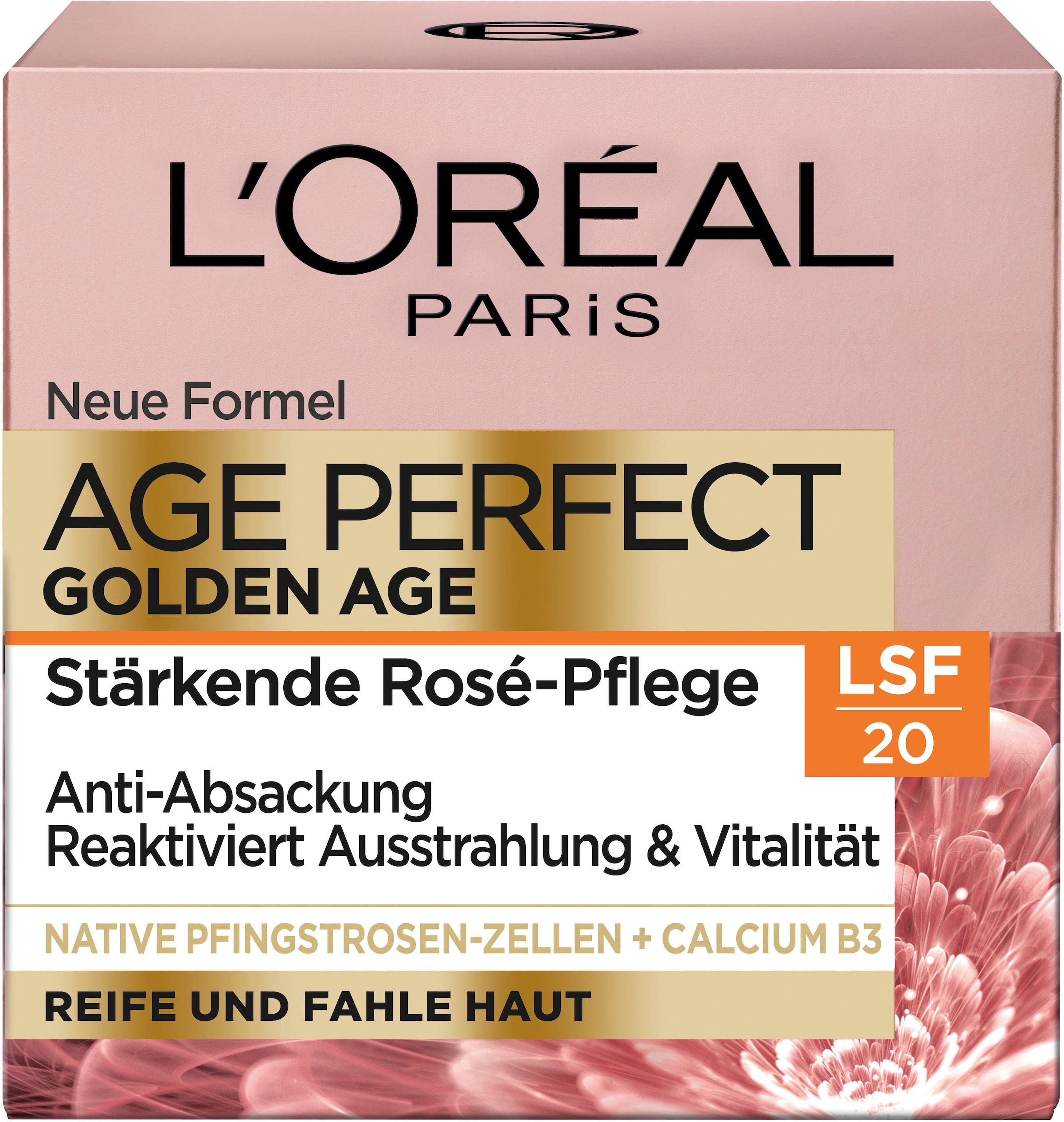 L'ORÉAL PARIS Feuchtigkeitscreme »Age Perfect Golden Age Rosé-Tagespflege LSF20«, mit hoher Wirksamkeit