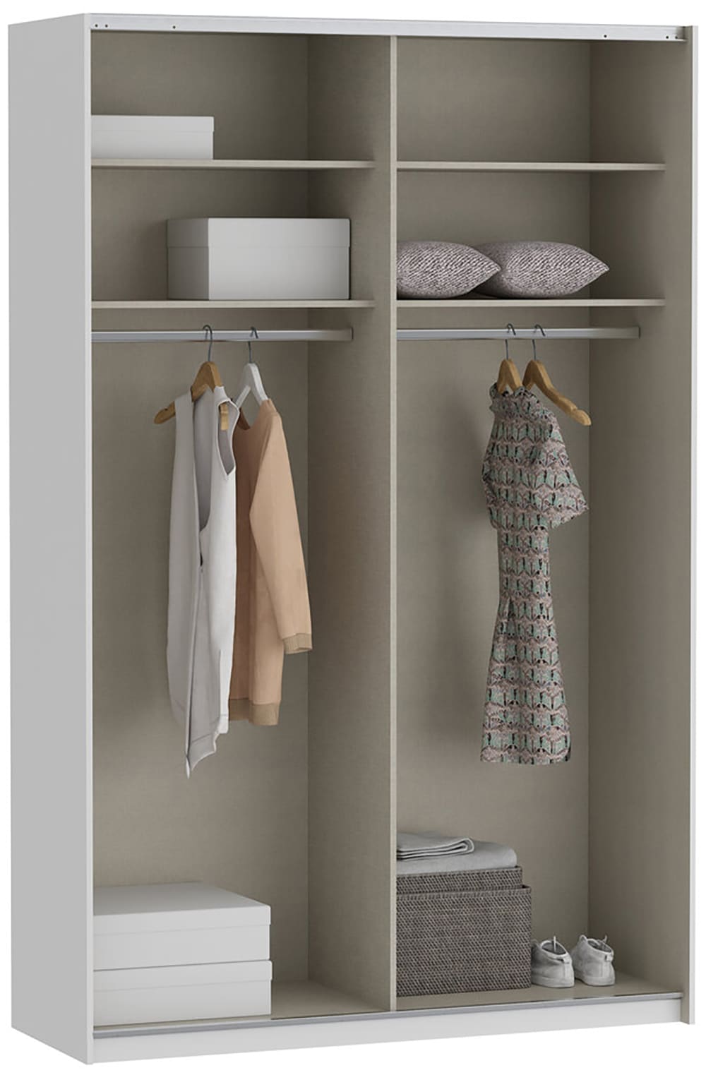 FORTE Schwebetürenschrank »Fittio. Made in Europe, 2 Schiebetüren, modernes Design« Höhe 2,35 mtr, stehende Montage, Spiegel