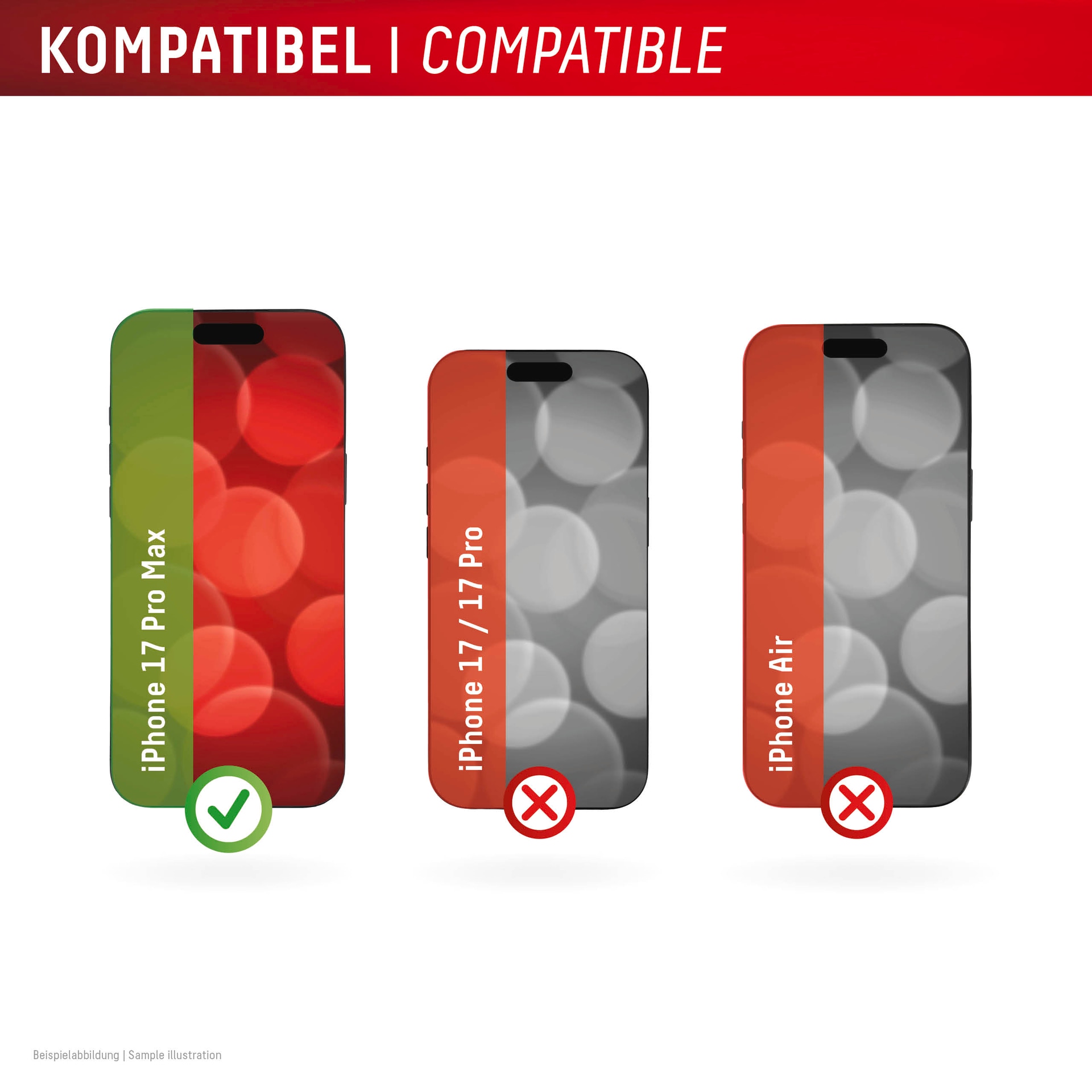 Displex Displayschutzglas »Premium Glass Screen Protector mit EASY-ON MountMaster« für Apple iPhone 17 Pro Max Displayschutzfolie, Schutzfolie, Bildschirmschutz, kratz- & stoßfest