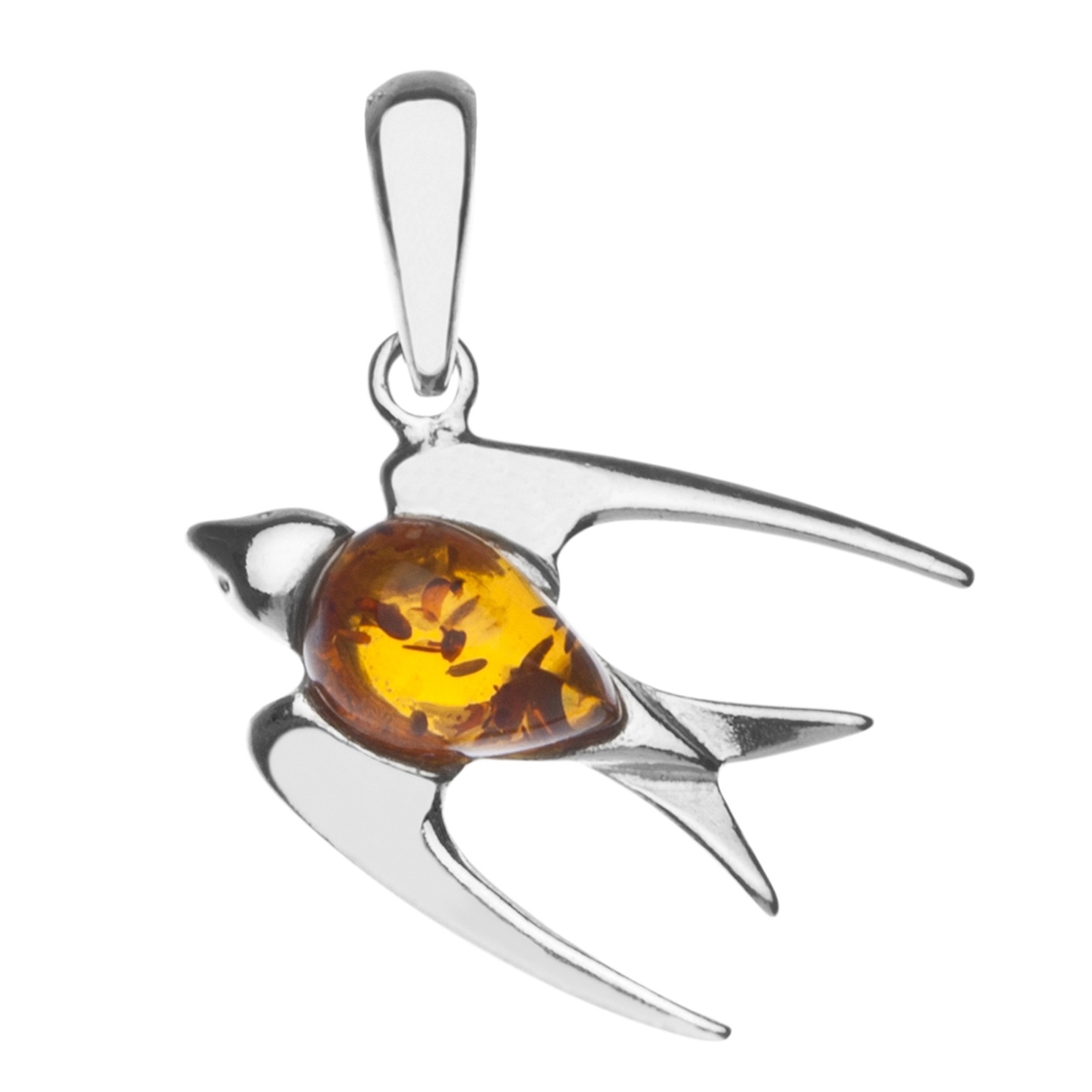 OSTSEE-SCHMUCK Kettenanhänger »- Schwalbe - Silber 925/000 - Bernstein«