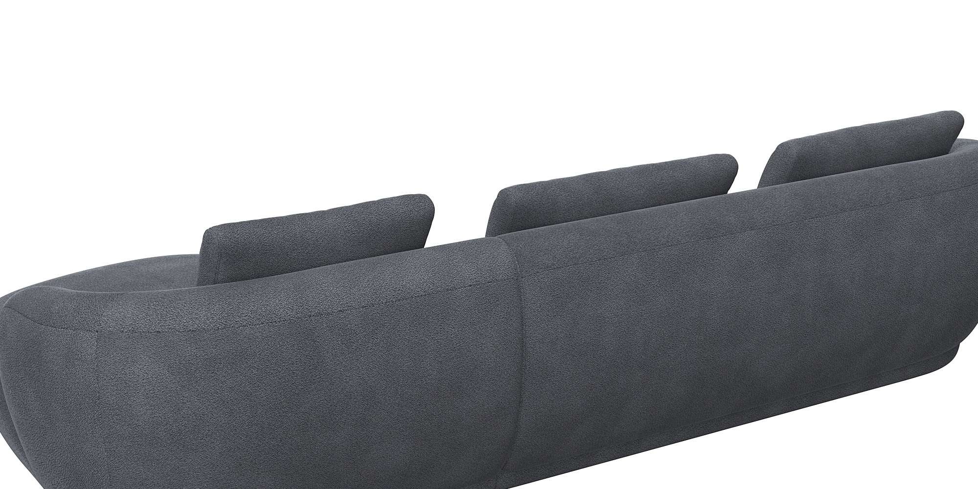FLEXLUX Wohnlandschaft »Torino, rund, L-Form, Sofa-Ecke mit Recamiere, Longchair-Sofa«, Modernes, organisches Sofa-Design, Kaltschaum, Wellenunterfederung