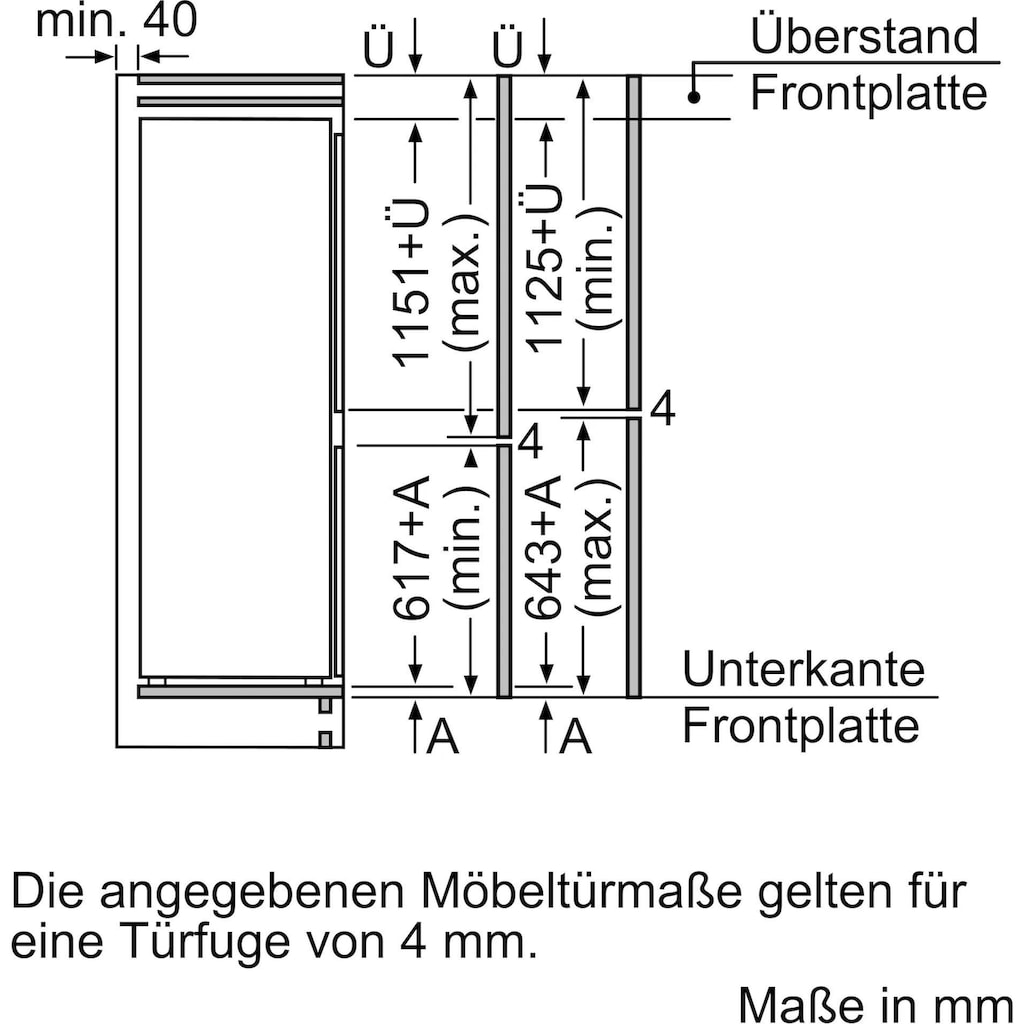 NEFF Einbaukühlgefrierkombination, KI5872FE0, 177,2 cm hoch, 54,1 cm breit