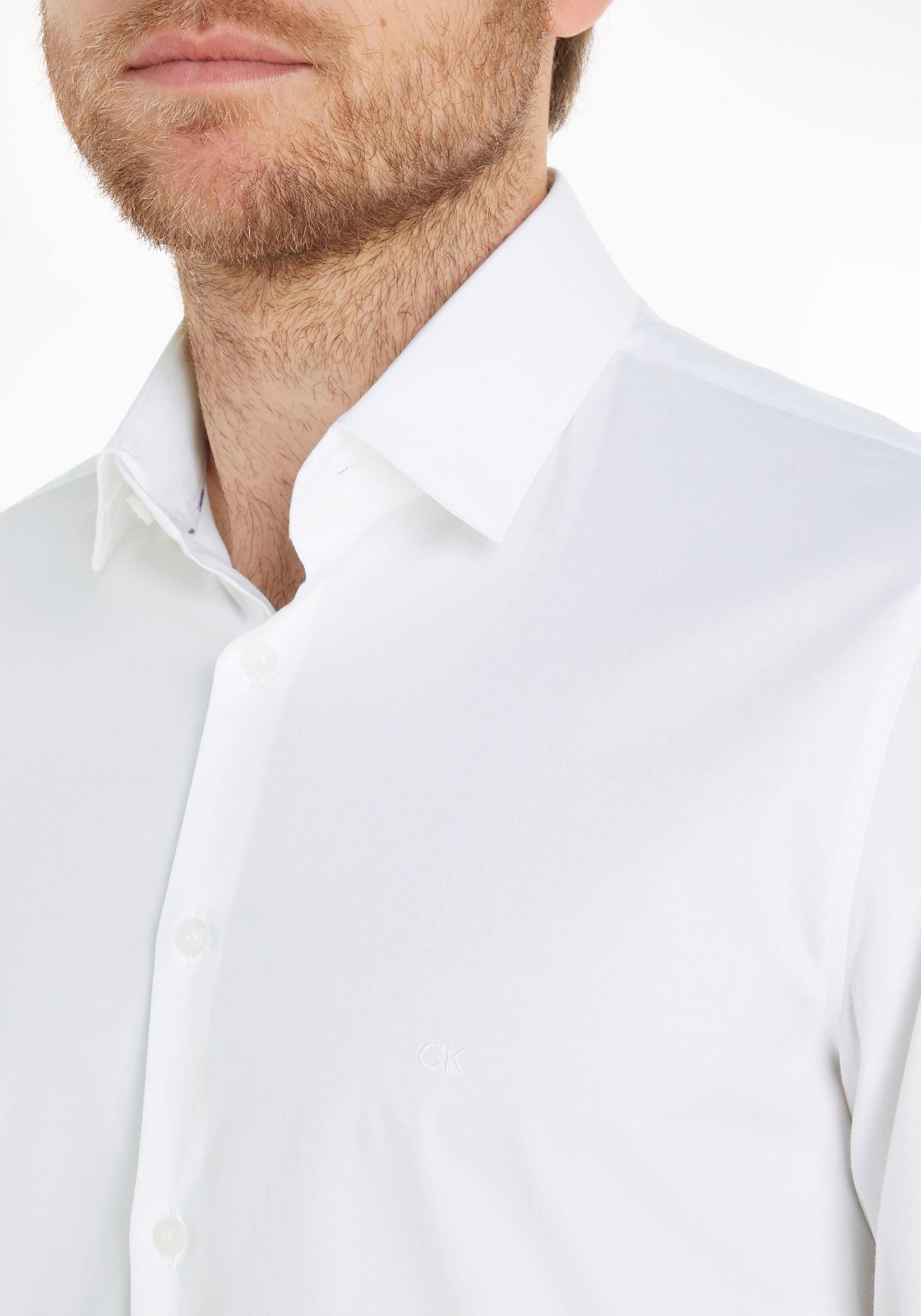 Calvin Klein Businesshemd »POPLIN STRETCH SLIM SHIRT«, mit Kentkragen bei ♕