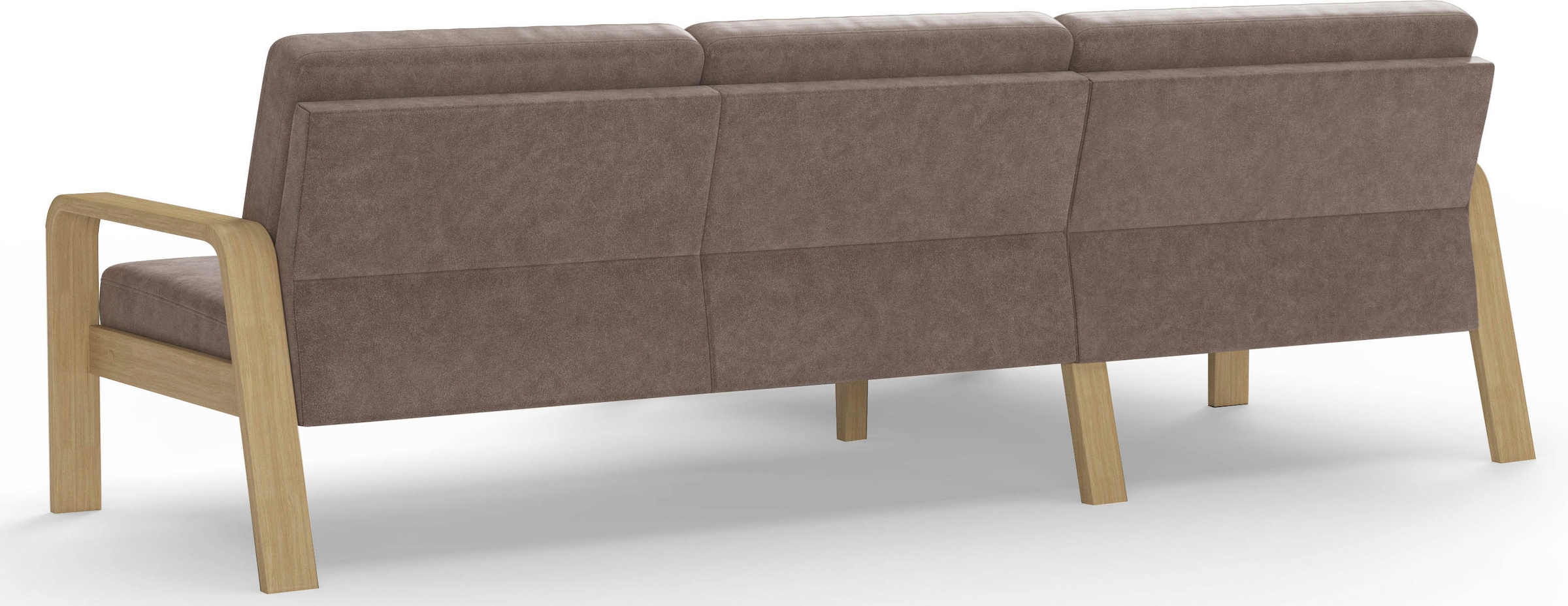 sit&more Ecksofa »Kolding L-Form«, Armlehnen aus Buchenholz in natur, verschiedene Bezüge und Farben