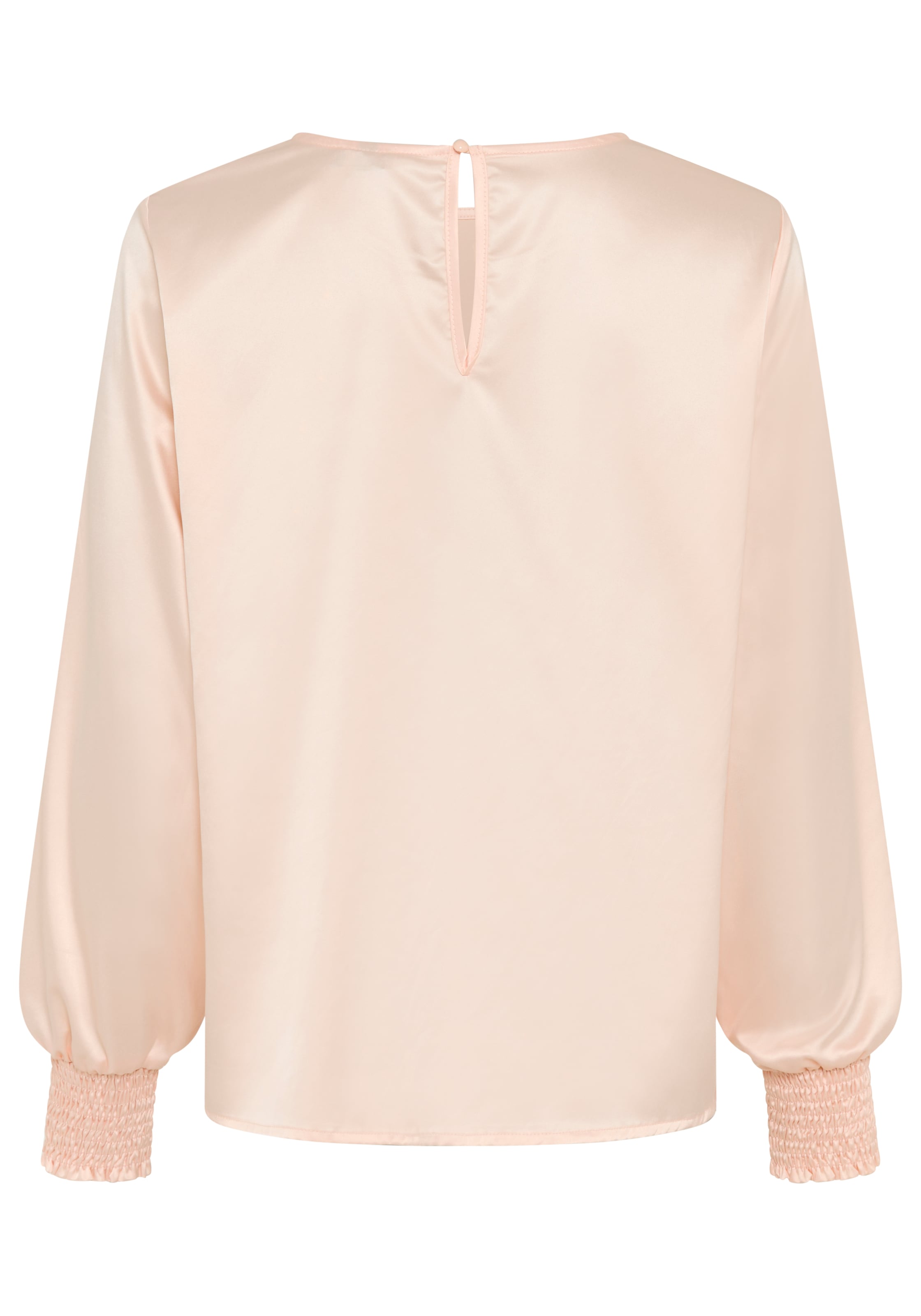 Laura Scott Schlupfbluse Festliche Satin-Bluse, Elastikbündchen am Ärmel, glänzender Stoff