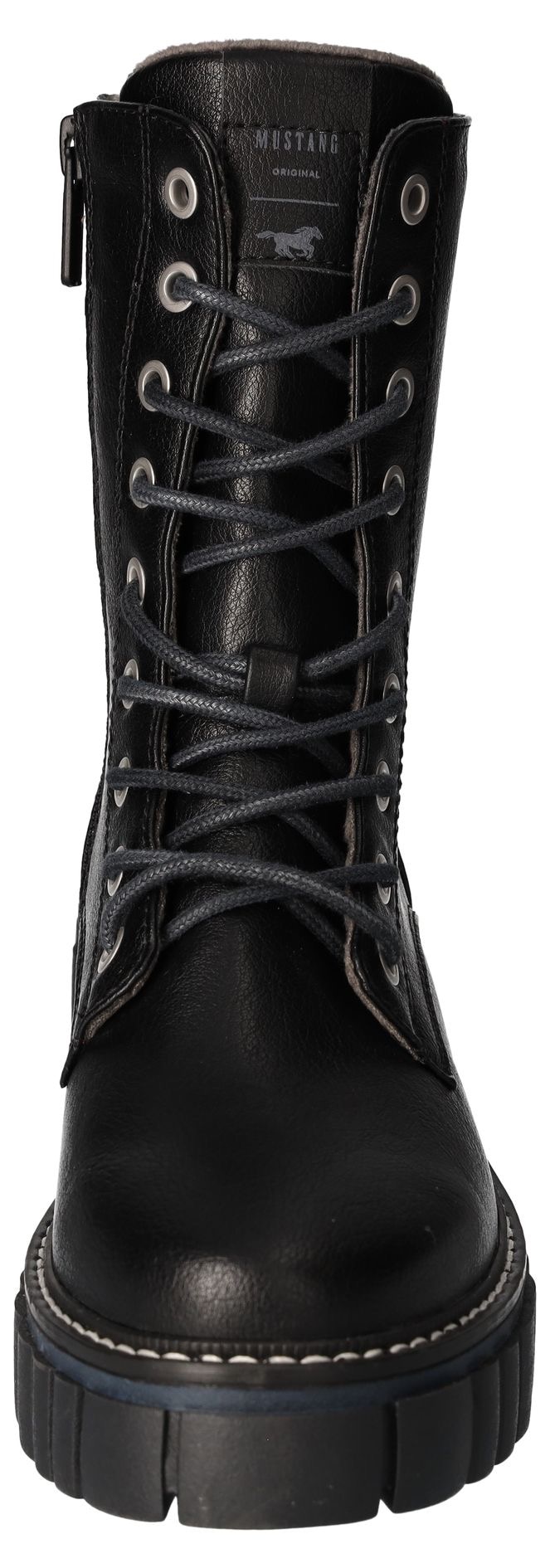 Mustang Shoes Schnürboots, Blockabsatz, Schnürstiefelette mit käftiger Profilsohle