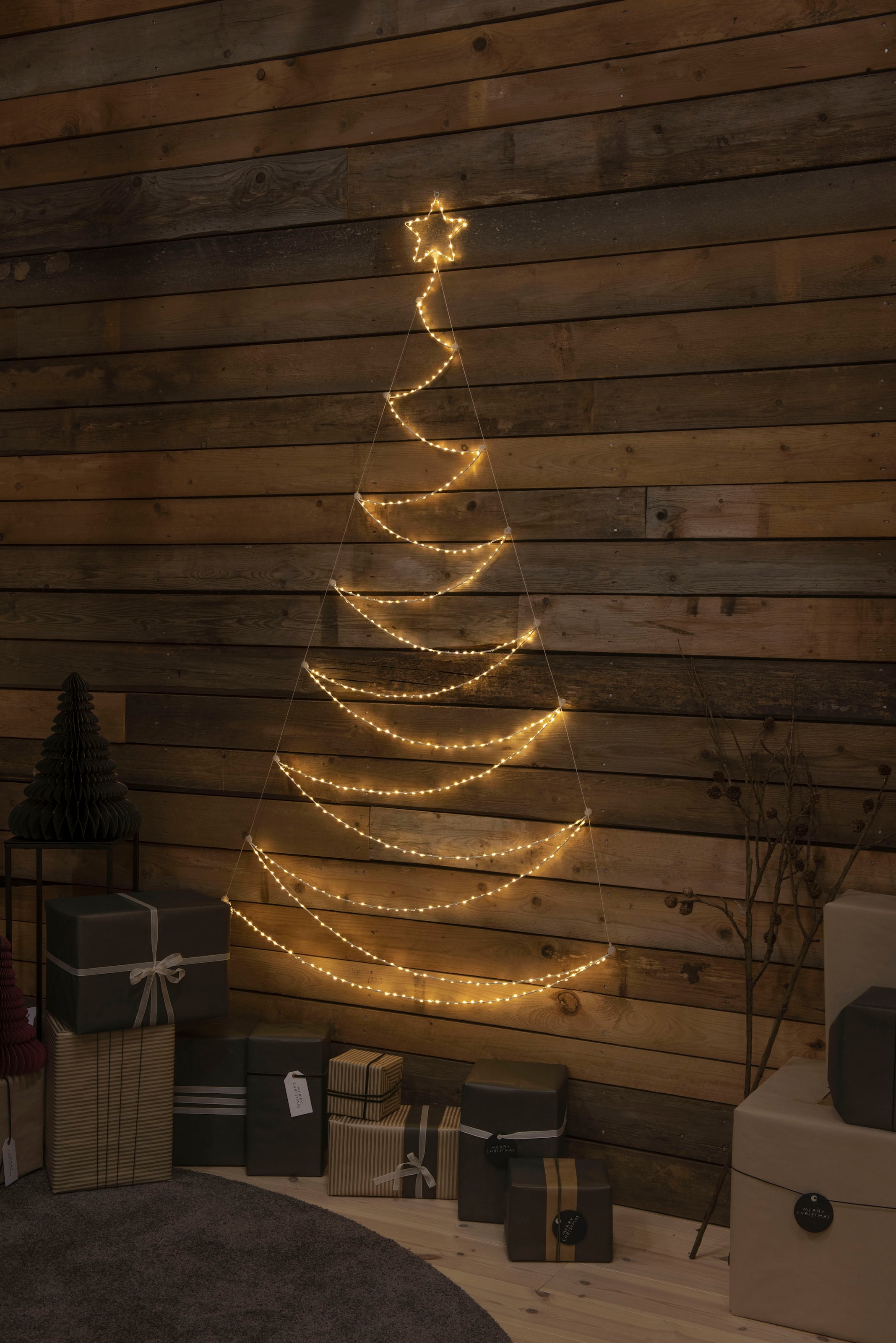 KONSTSMIDE LED Dekolicht »LED Metallweihnachtsbaum, weiß, 420 bernsteinfarbene Dioden«, 420 flammig
