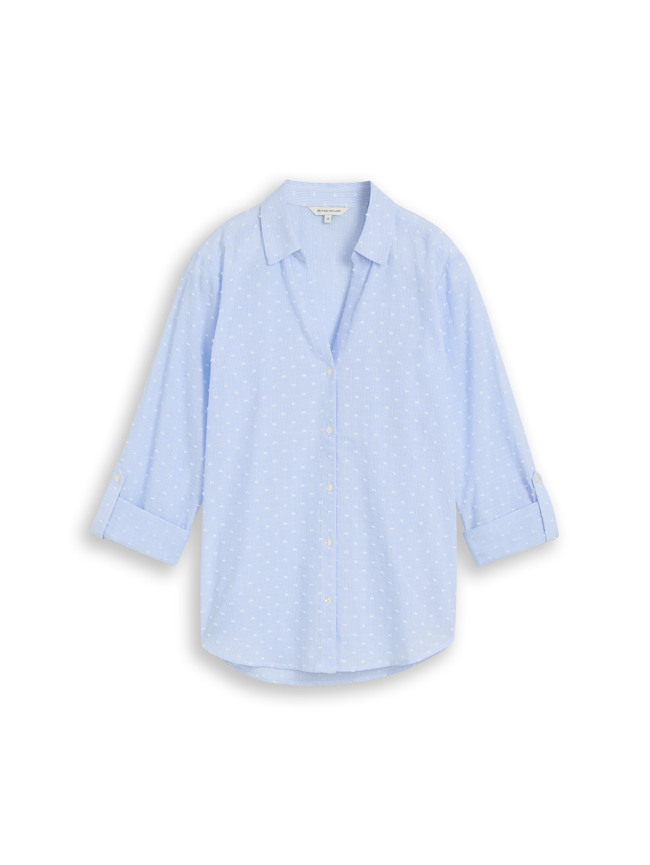TOM TAILOR Klassische Bluse Sommerbluse im Streifen-Look/mit Turn-Up-Ärmeln